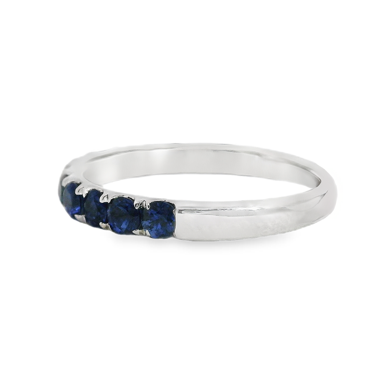 Shared Prong Round Sapphire Anniversary Band