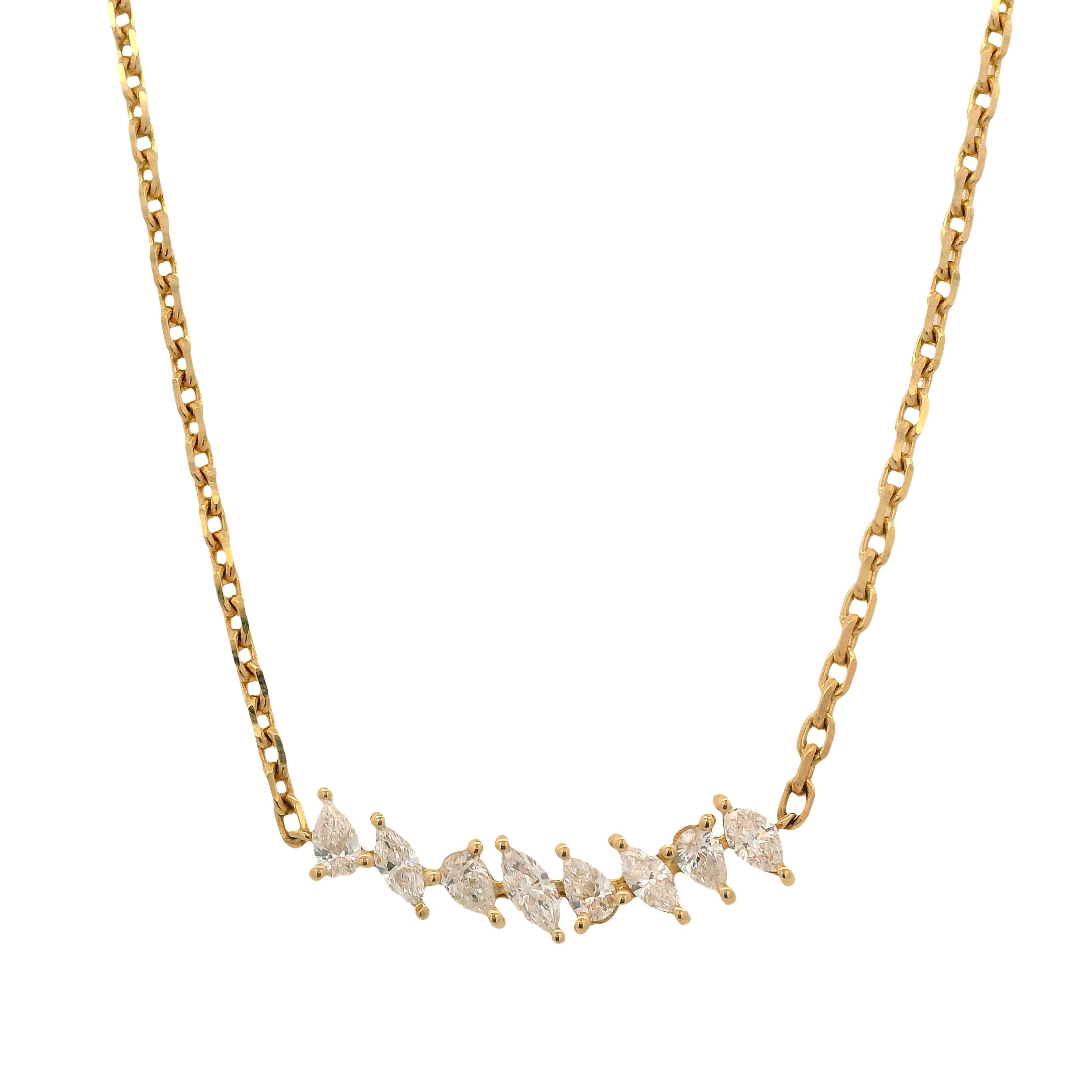 Marquise Diamond Bar Necklace