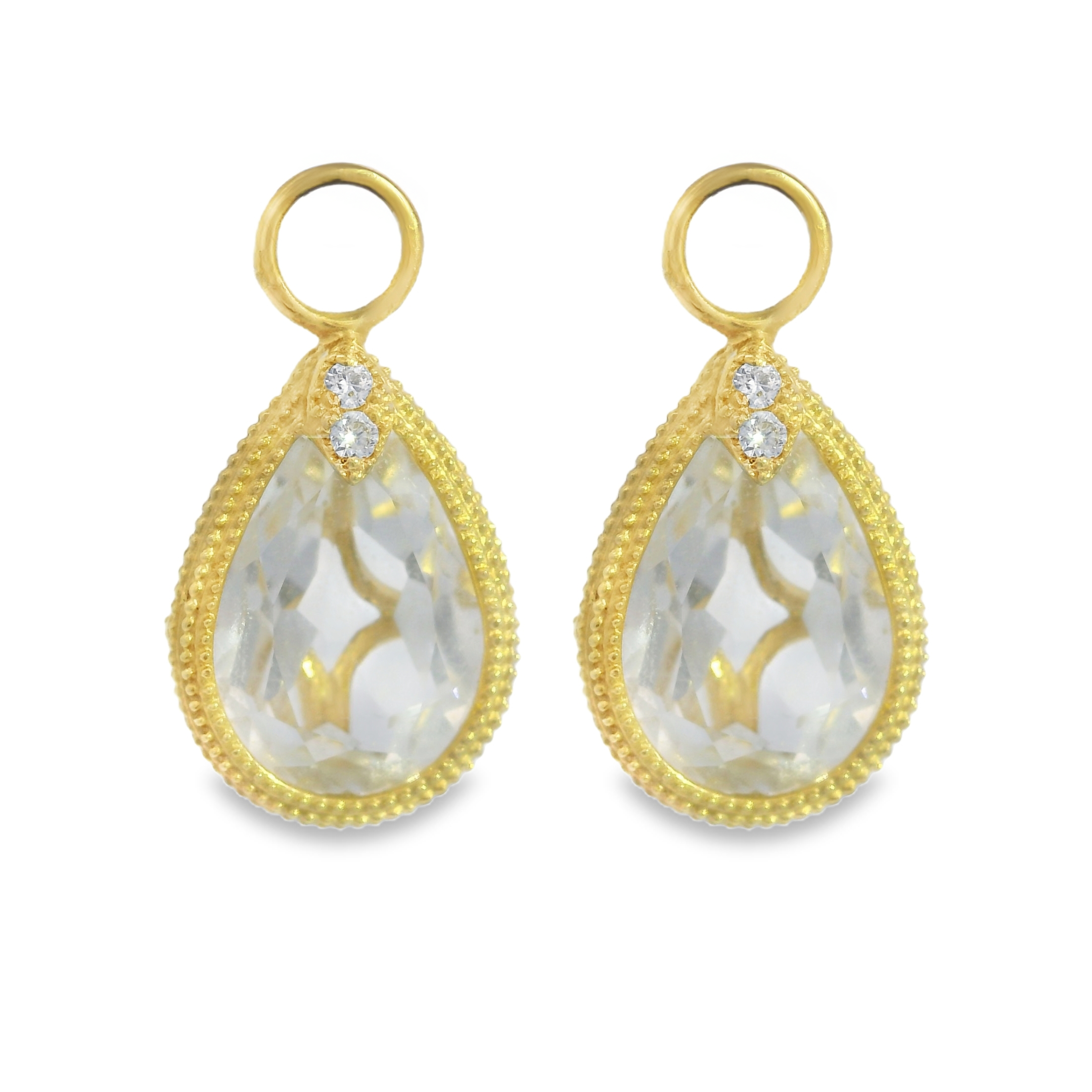 Pear Shape White Topaz Earring Charms