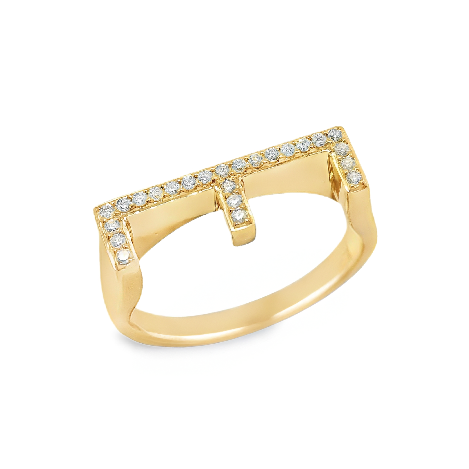 Diamond Initial "E" Ring