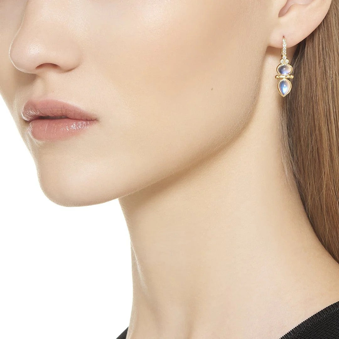 Blue Moonstone Dynasty Drop Earrings