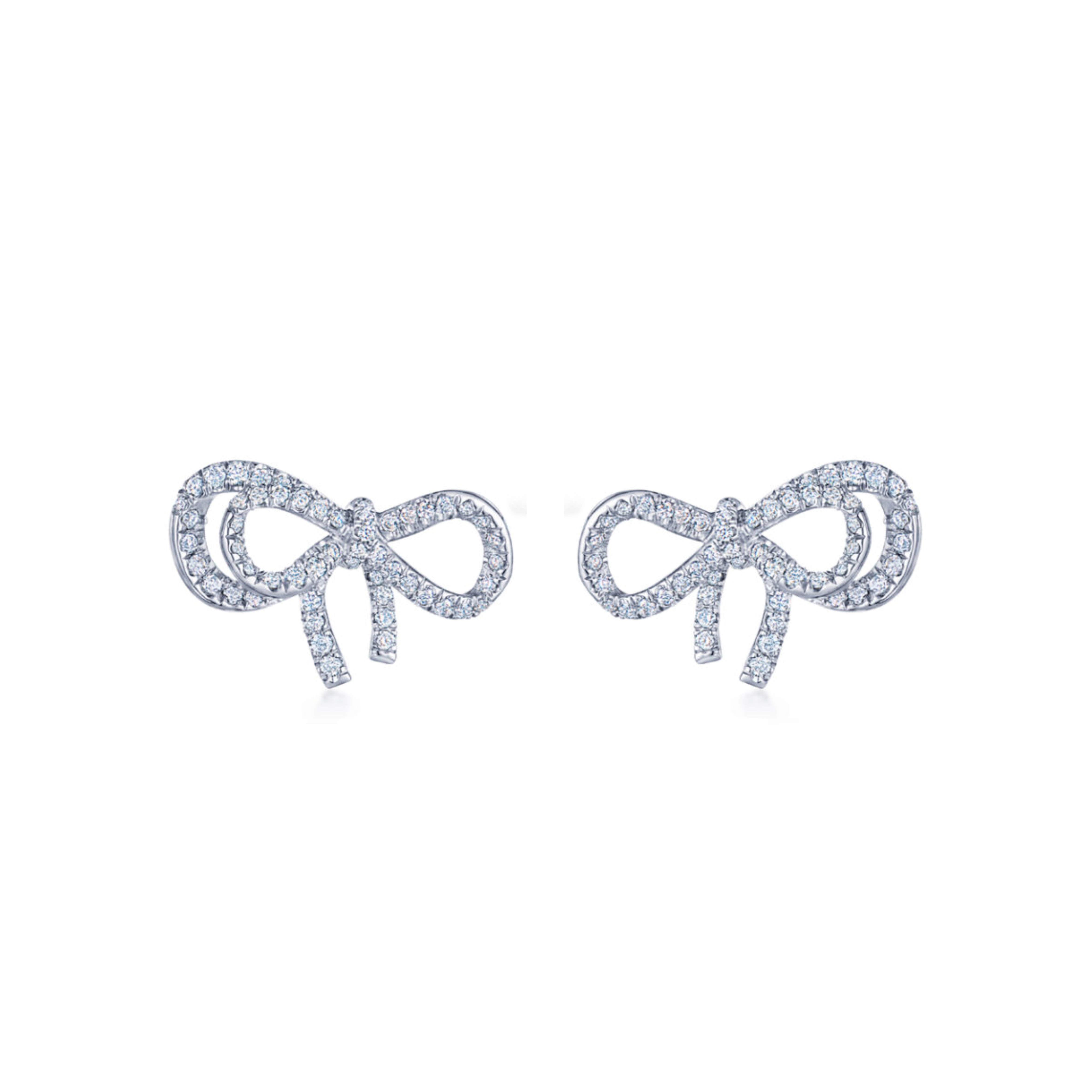 Diamond Bow Stud Earrings