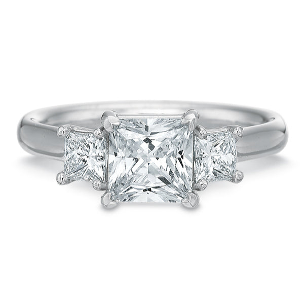 Princess Cut Flush Fit Engagement Ring Mounting