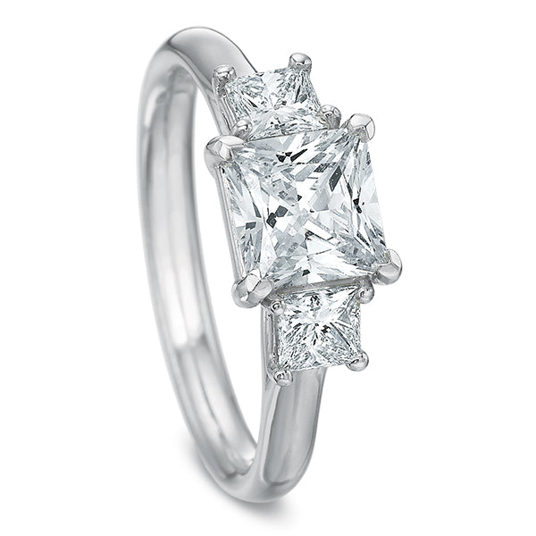 Princess Cut Flush Fit Engagement Ring Mounting