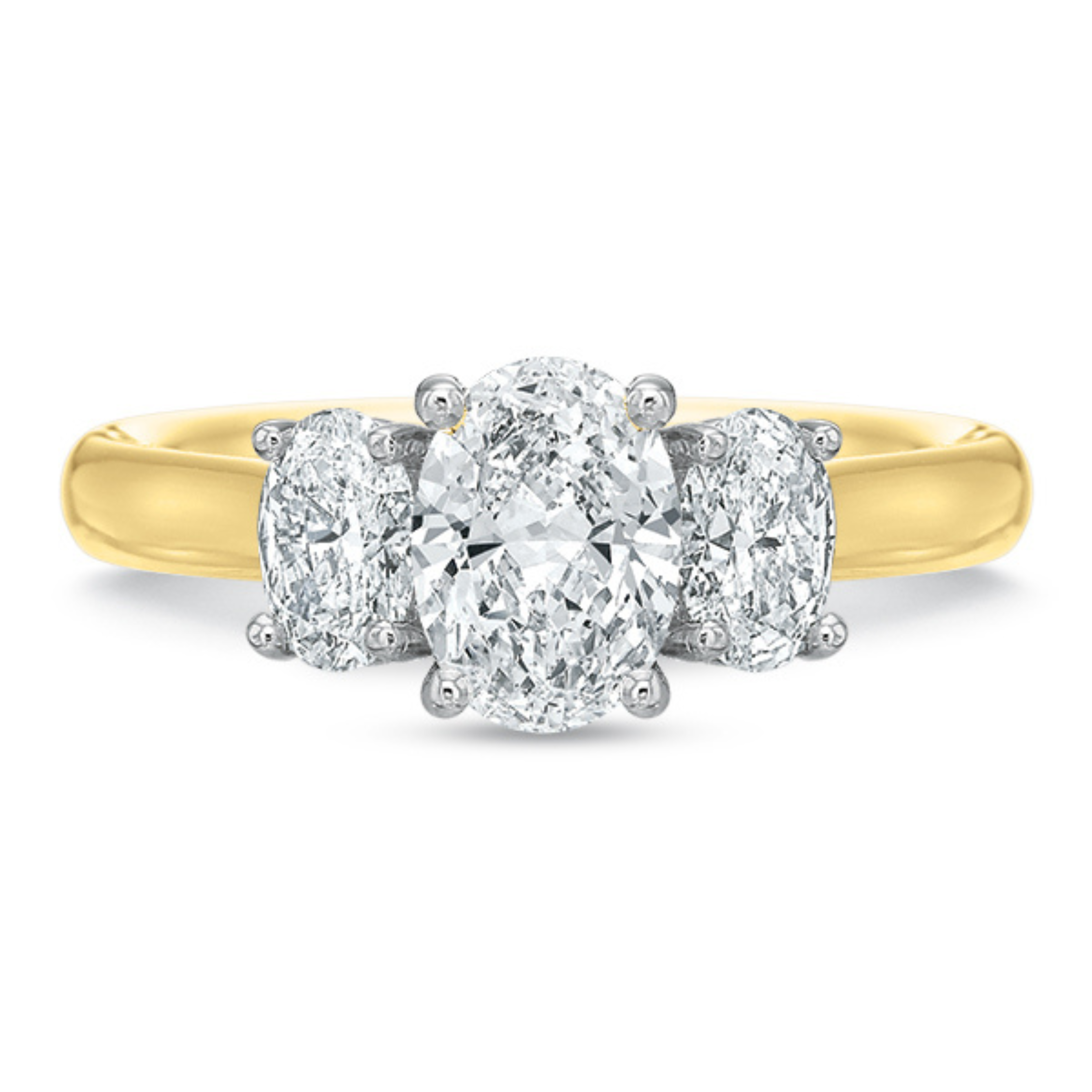 Flush Fit 3-Stone Oval Diamond Mounting