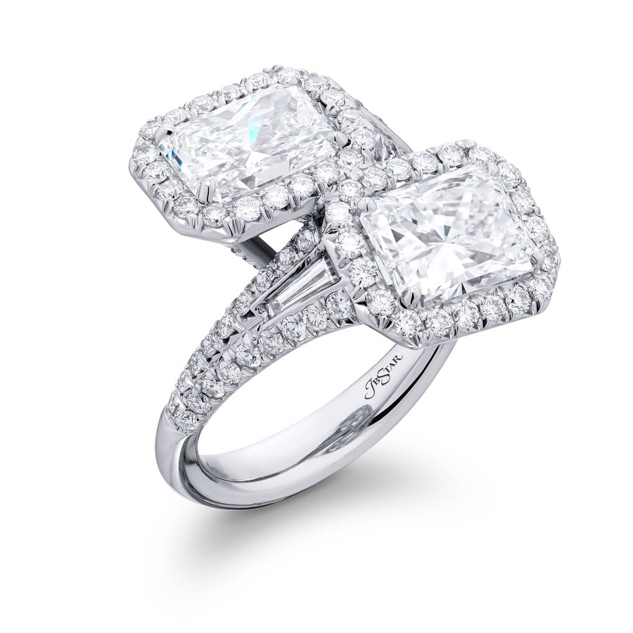 Platinum Radiant-Cut Diamond Certified Twogether Ring
