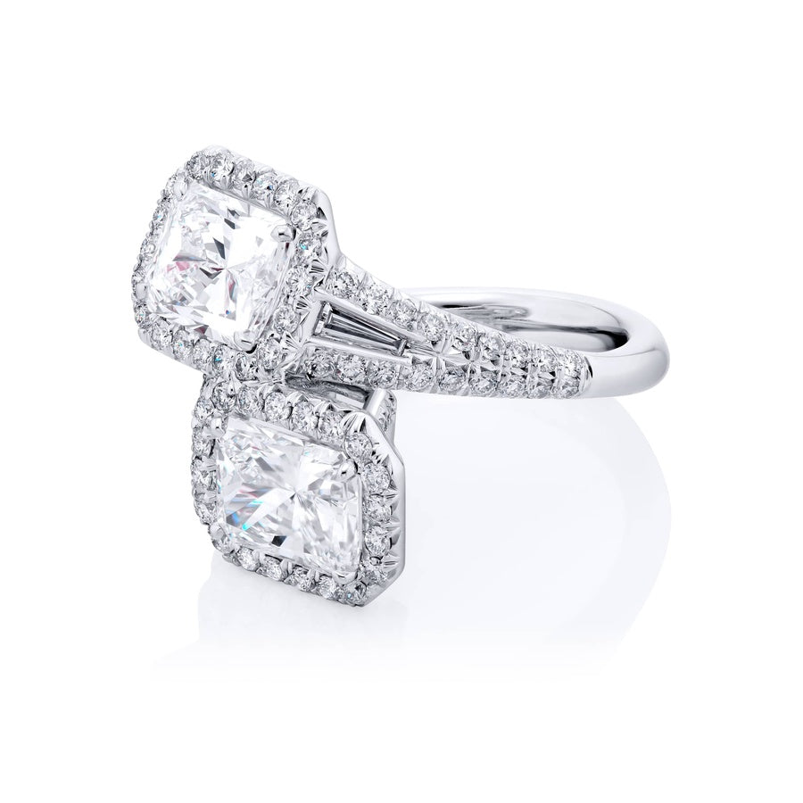 Platinum Radiant-Cut Diamond Certified Twogether Ring