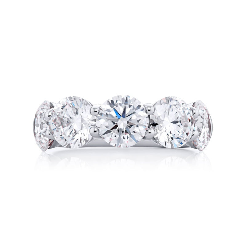 Platinum Round Diamond Single-Row GIA Certified Band