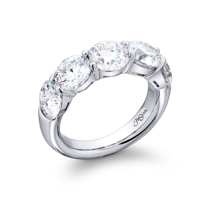 Platinum Round Diamond Single-Row GIA Certified Band
