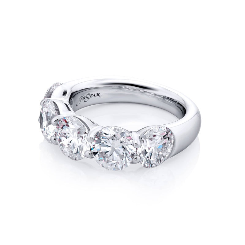 Platinum Round Diamond Single-Row GIA Certified Band
