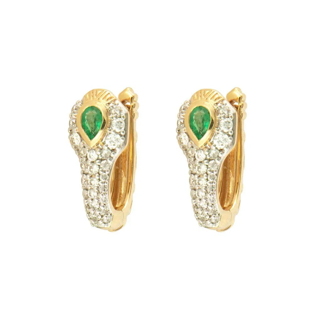 Diamondback Emerald Snake Hoops
