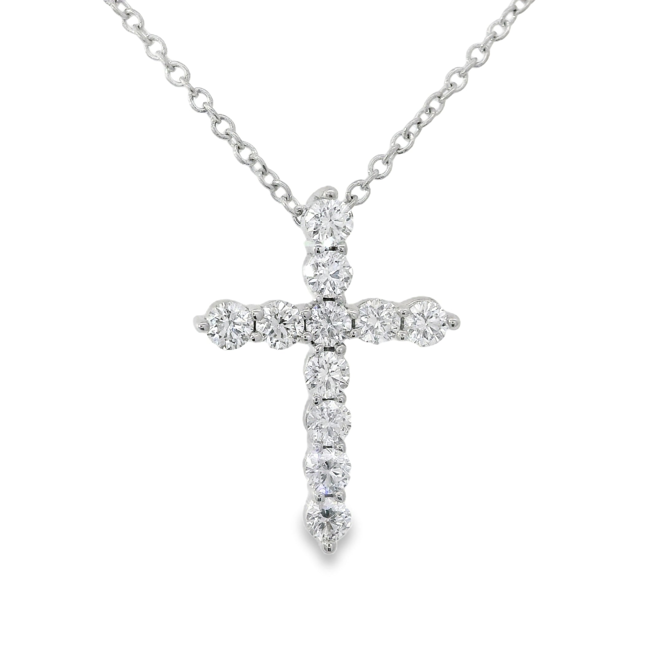 Round Diamond Cross Necklace