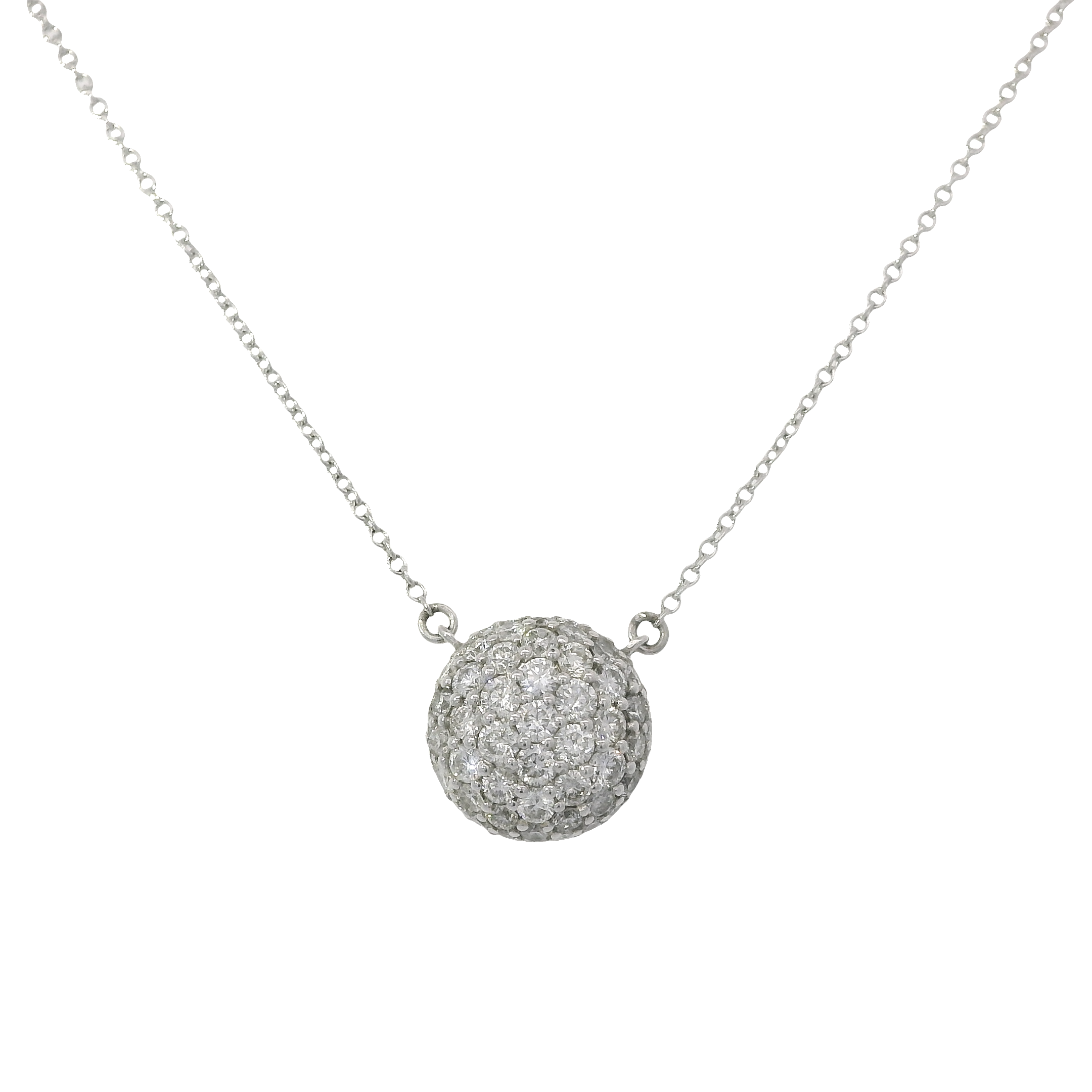 Pave Diamond Disc Pendant Necklace