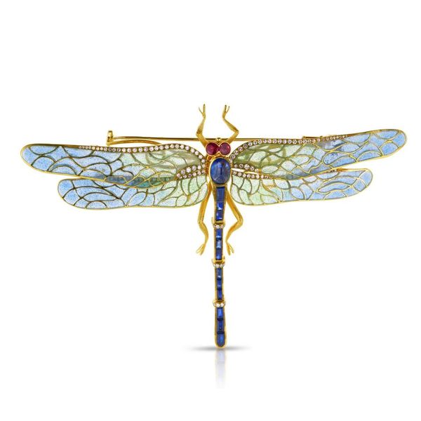 Plique-à-Jour Dragonfly Brooch
