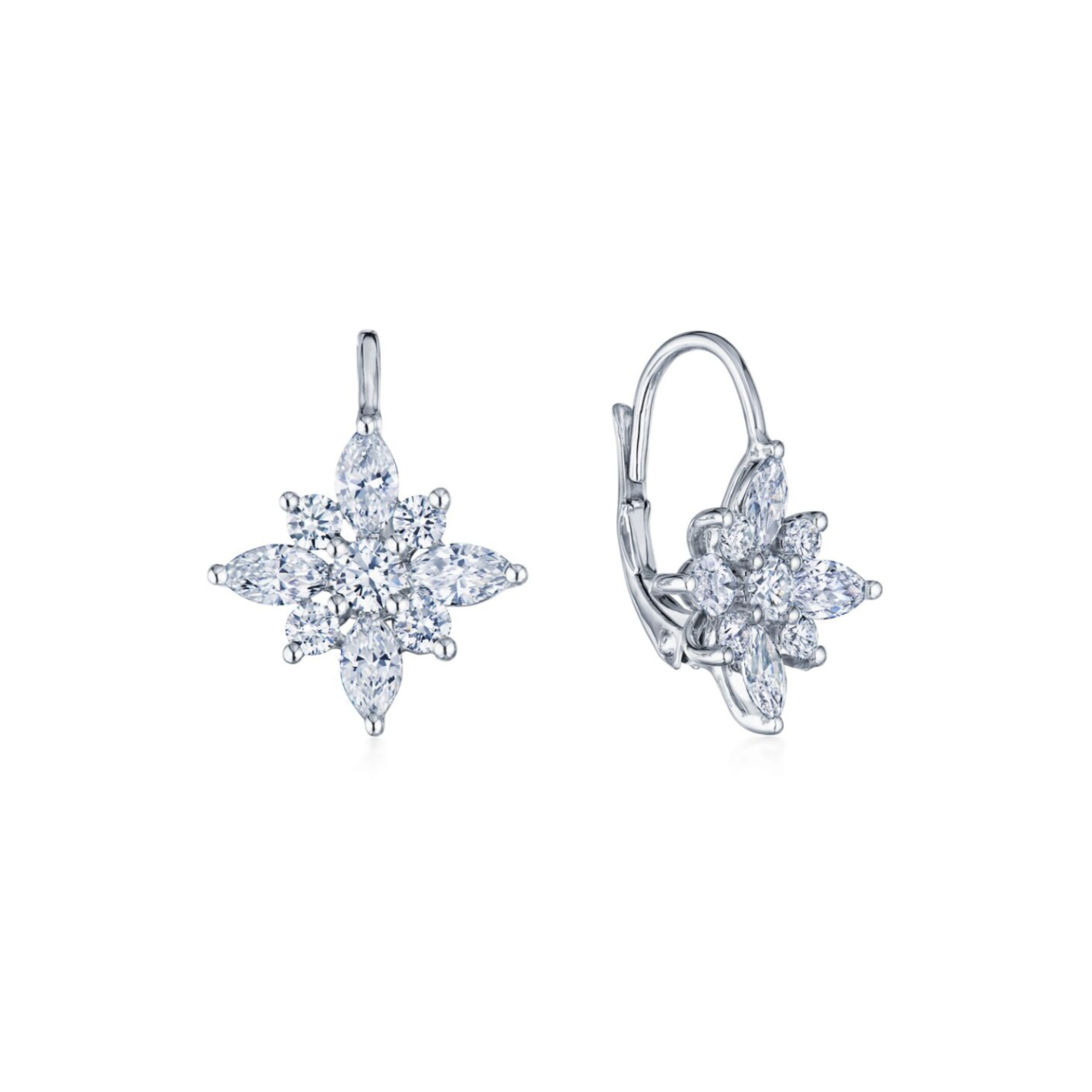 Star Large Drop Diamond Earrings