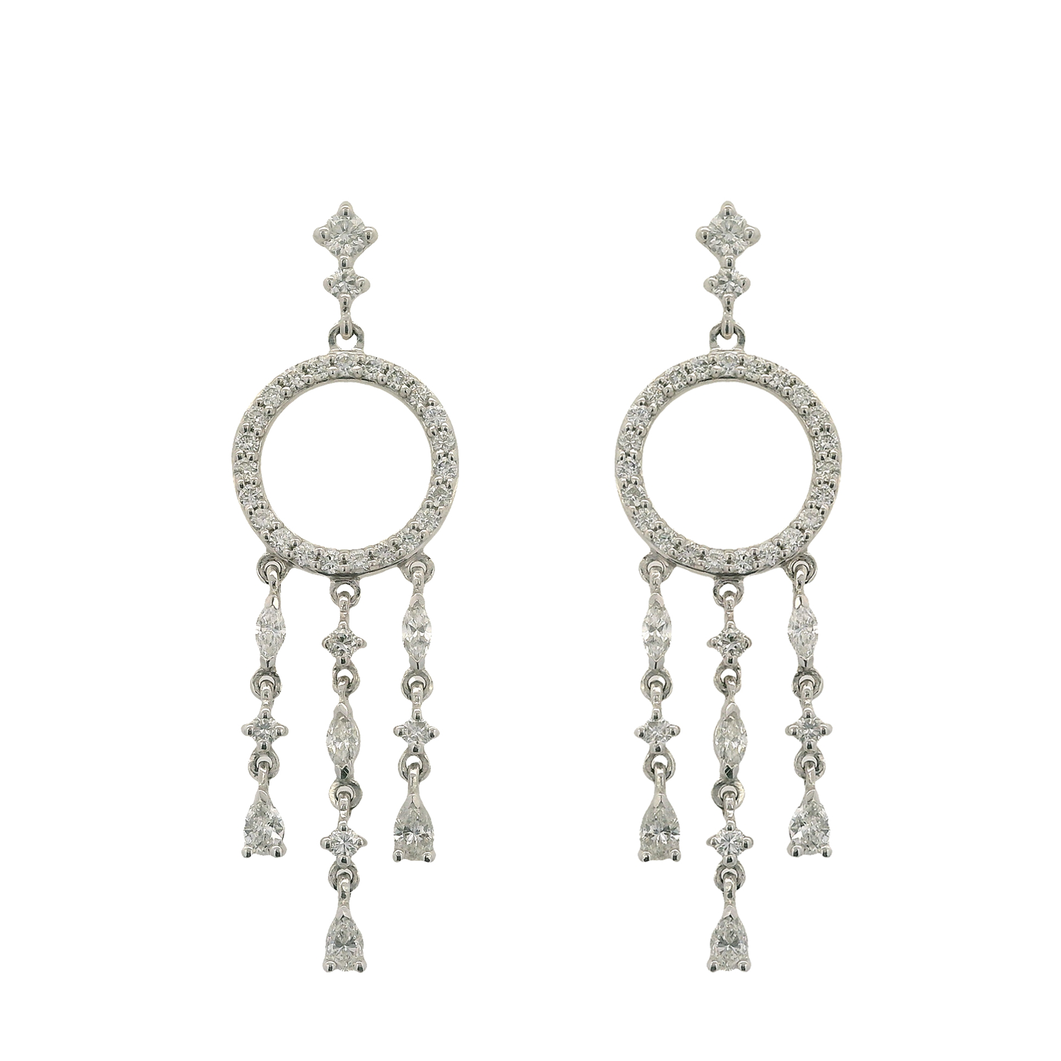 Mix-Shape Diamond Dream Catcher Earrings