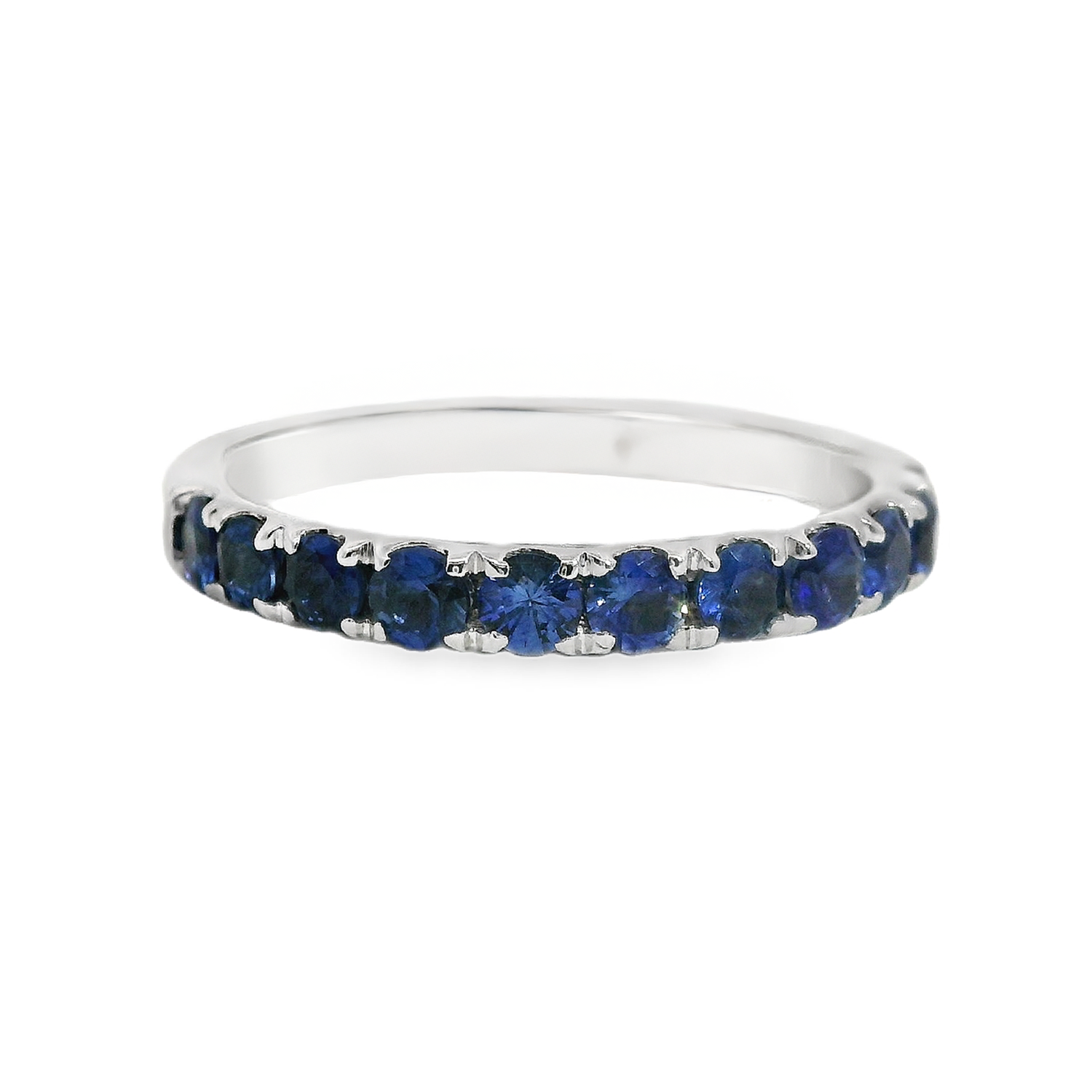 Shared Prong Round Sapphire Anniversary Band
