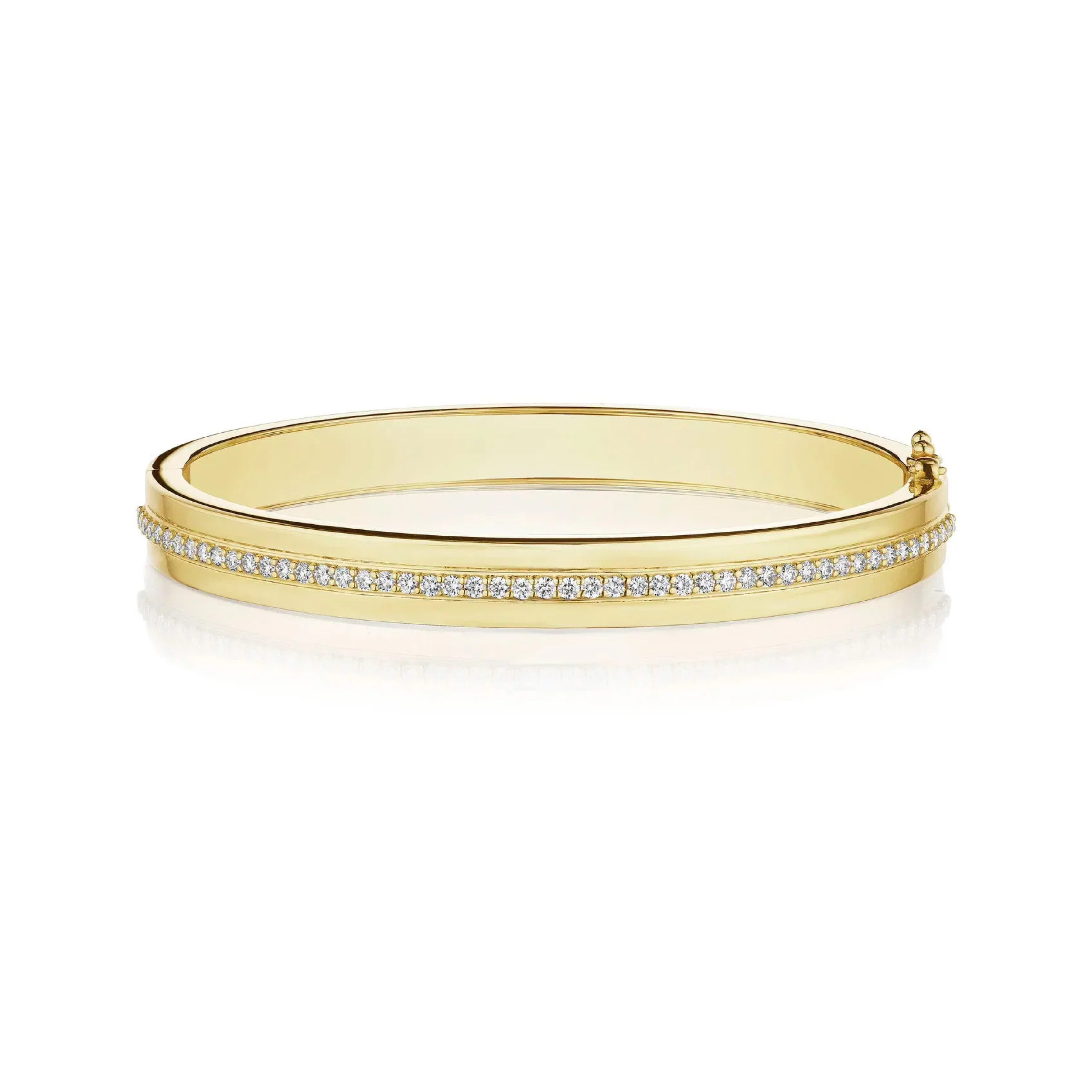 Diamond Bangle with High Polished Edge