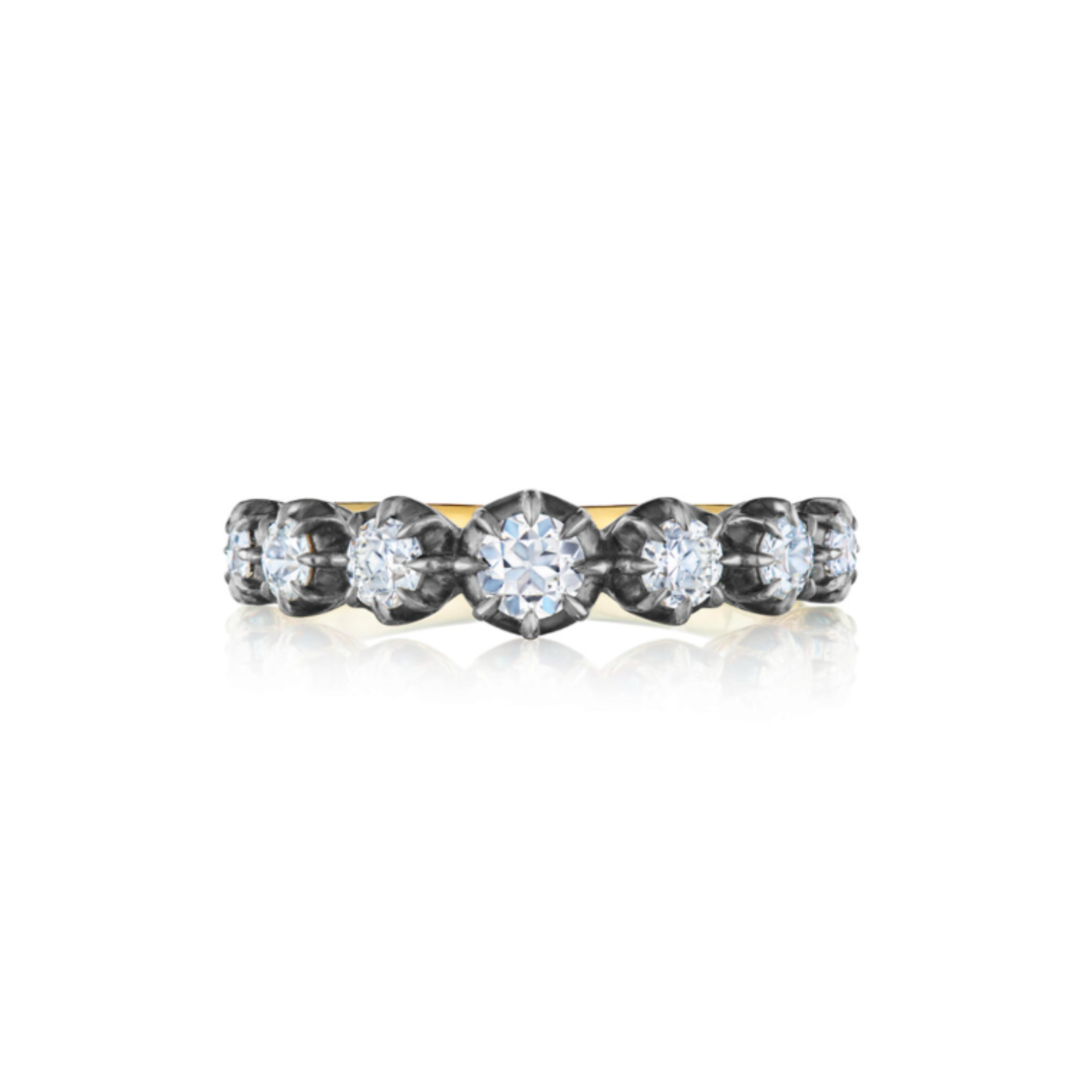 Fred Leighton Collet Set Seven Stone Diamond Ring
