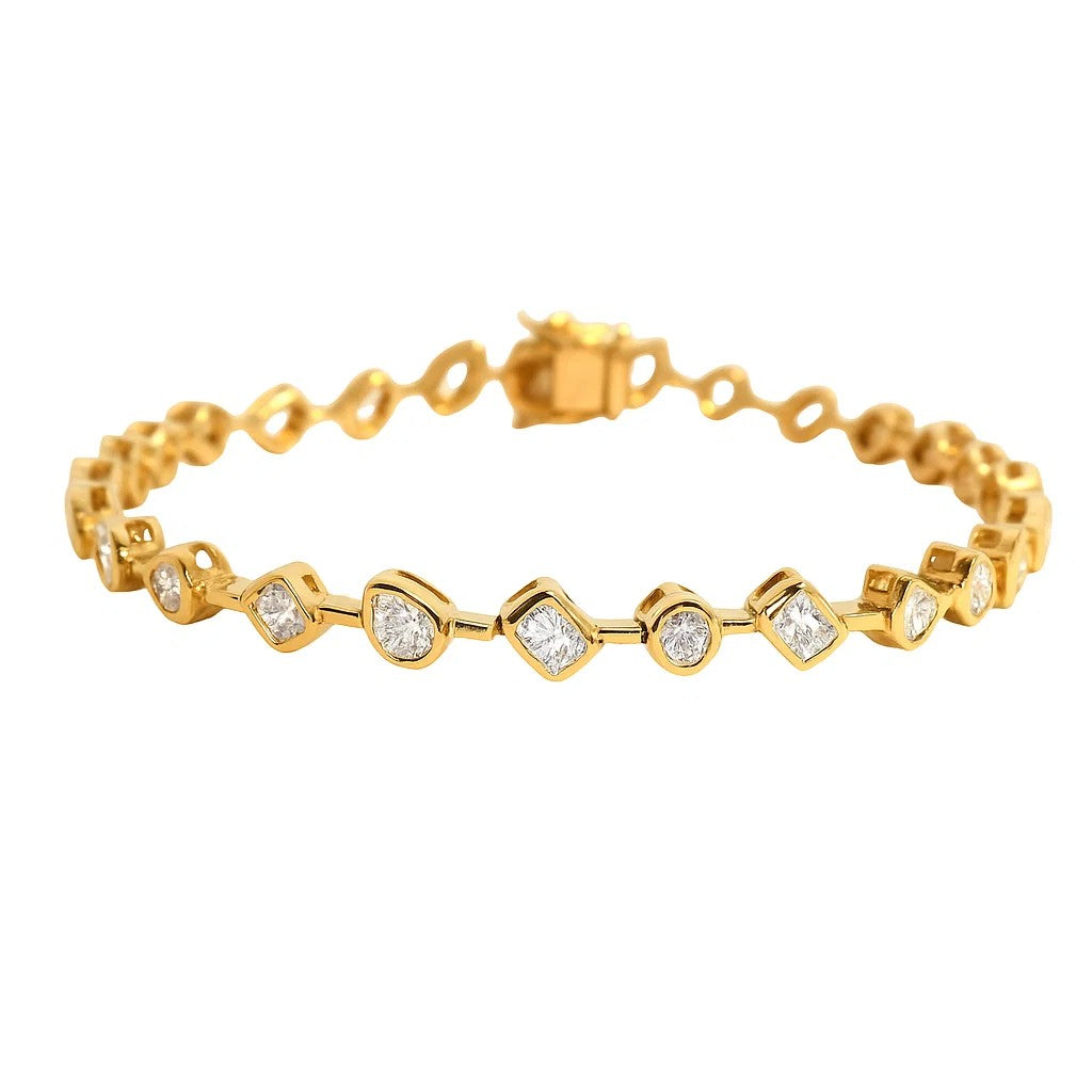 Multishaped Diamond Line Bracelet