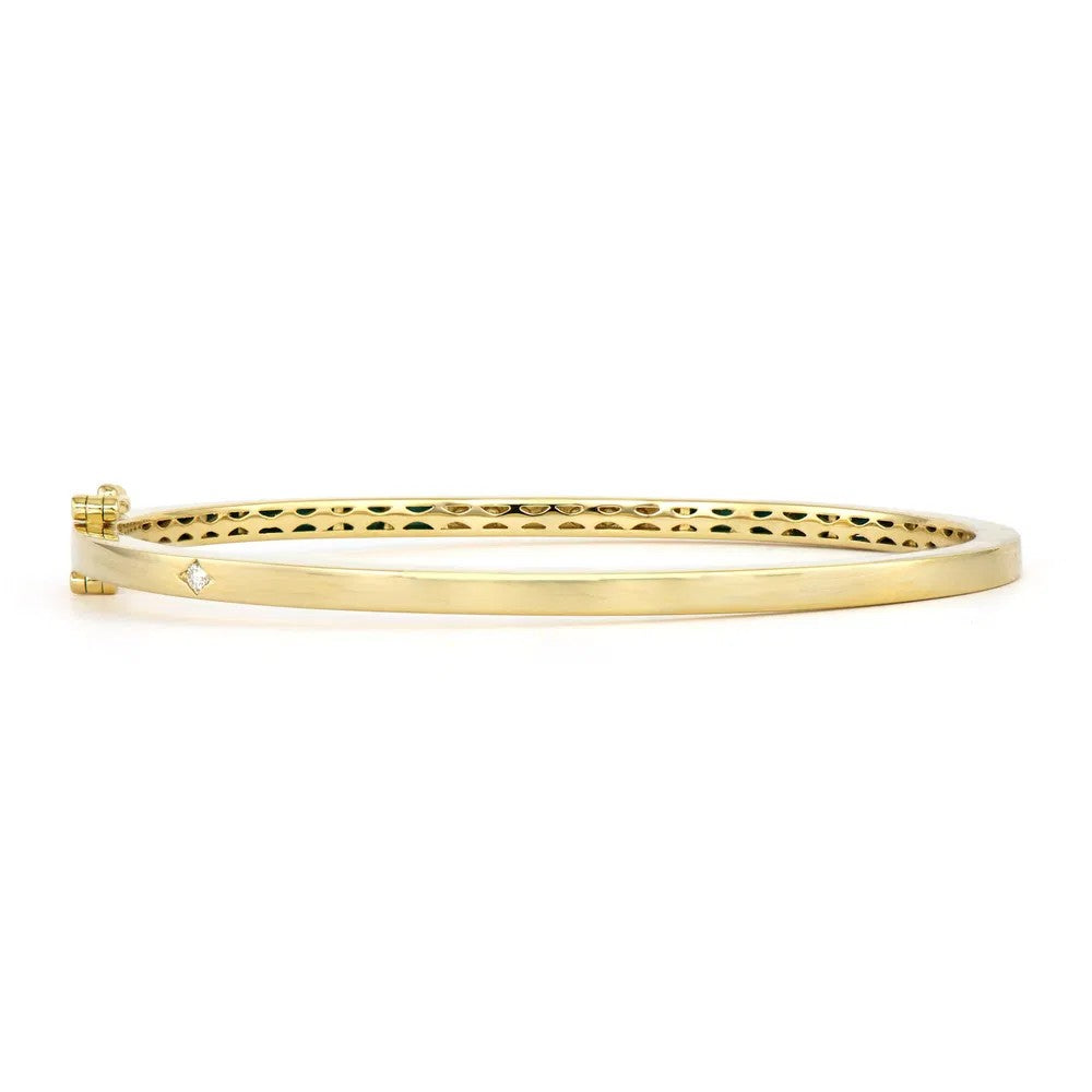 Classic Turquoise and Diamond Baguette Bangle