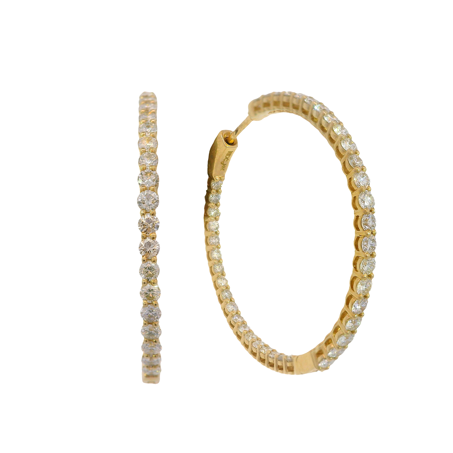 Inside-Outside Round Diamond Hoop Earrings