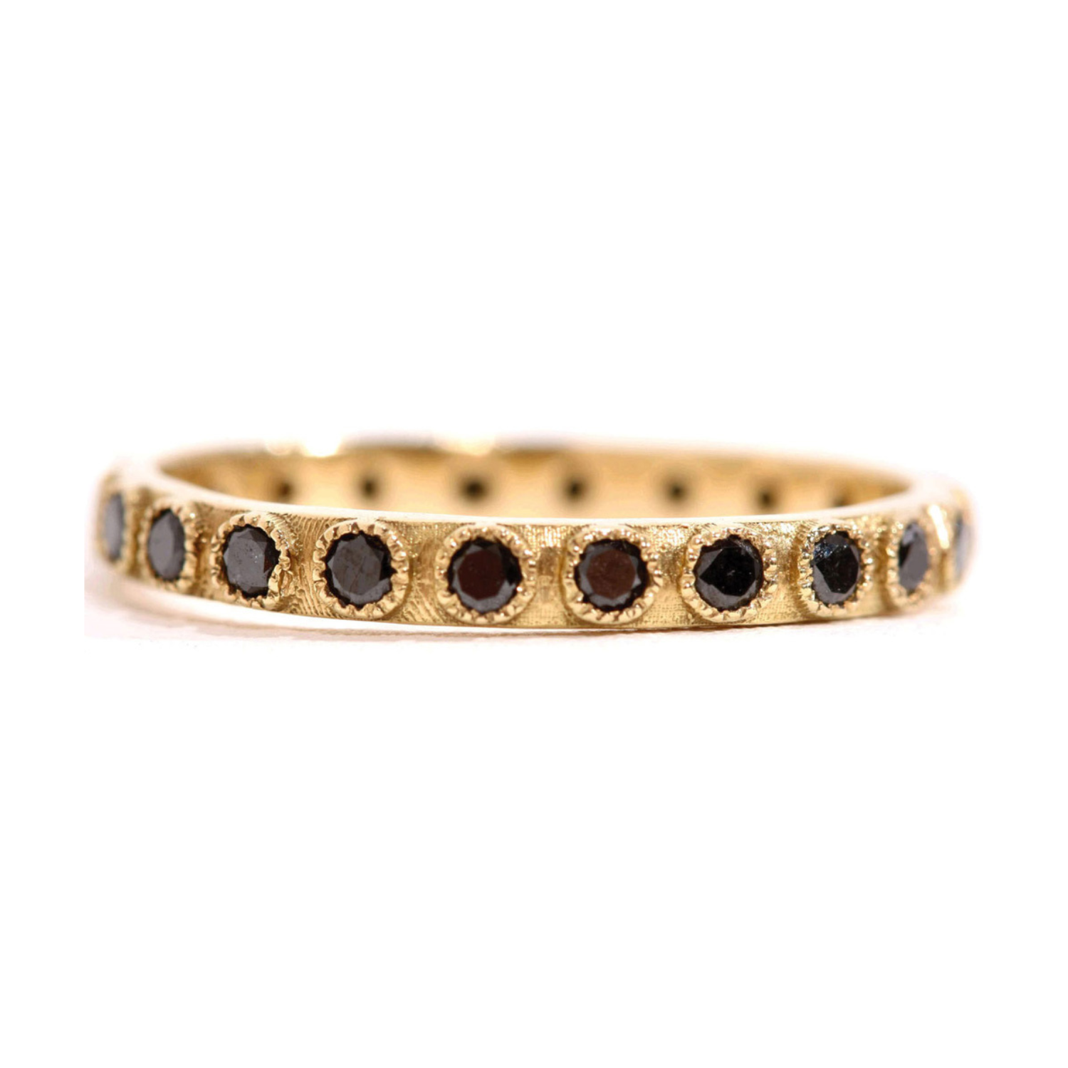 Black Sapphire Eternity Stack Ring