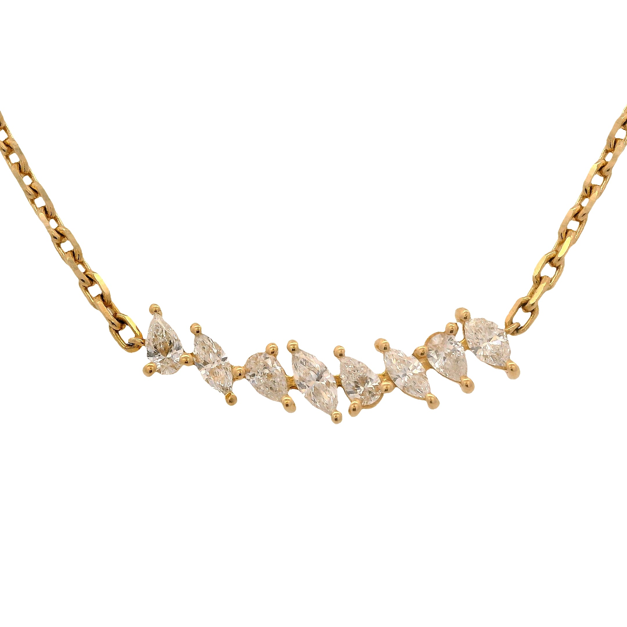 Marquise Diamond Bar Necklace