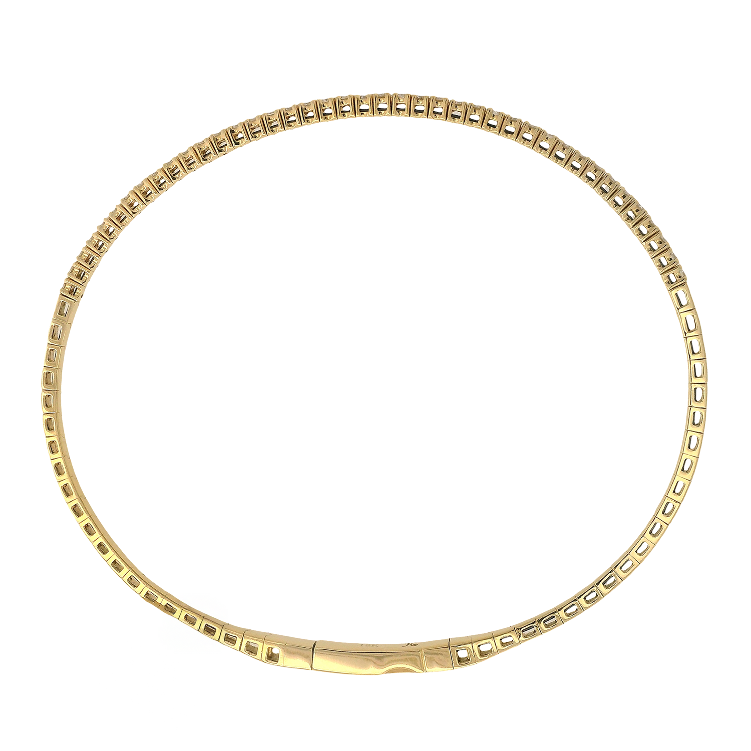 Prong Set Round Diamond Halfway Flex Bangle