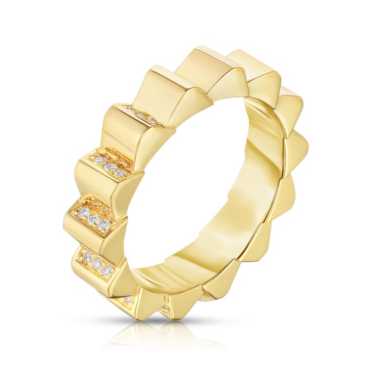 Ridged Pavé Diamond Band 0.19ctw