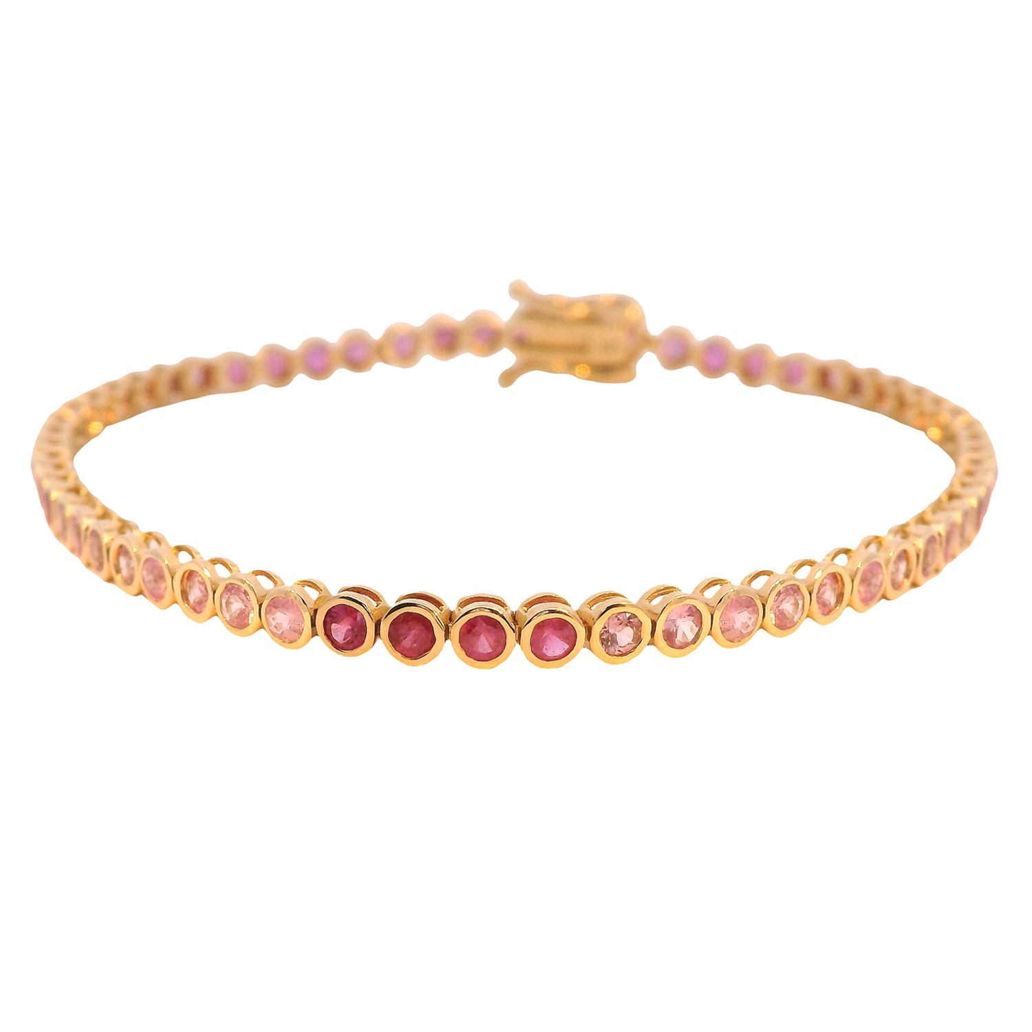 Multi-Color Pink Sapphire Line Bracelet