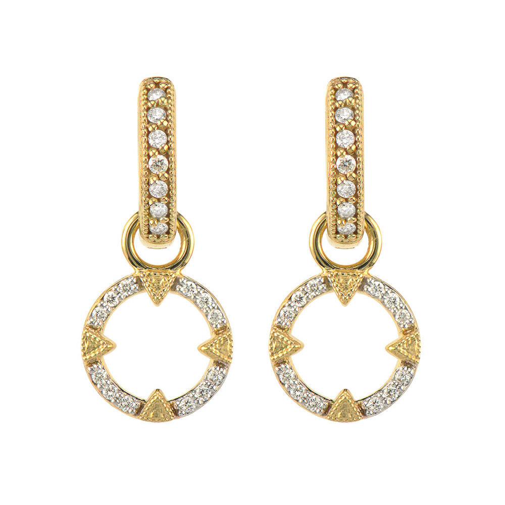 Lisse Pave Open Circle Half Kite Earring Charms