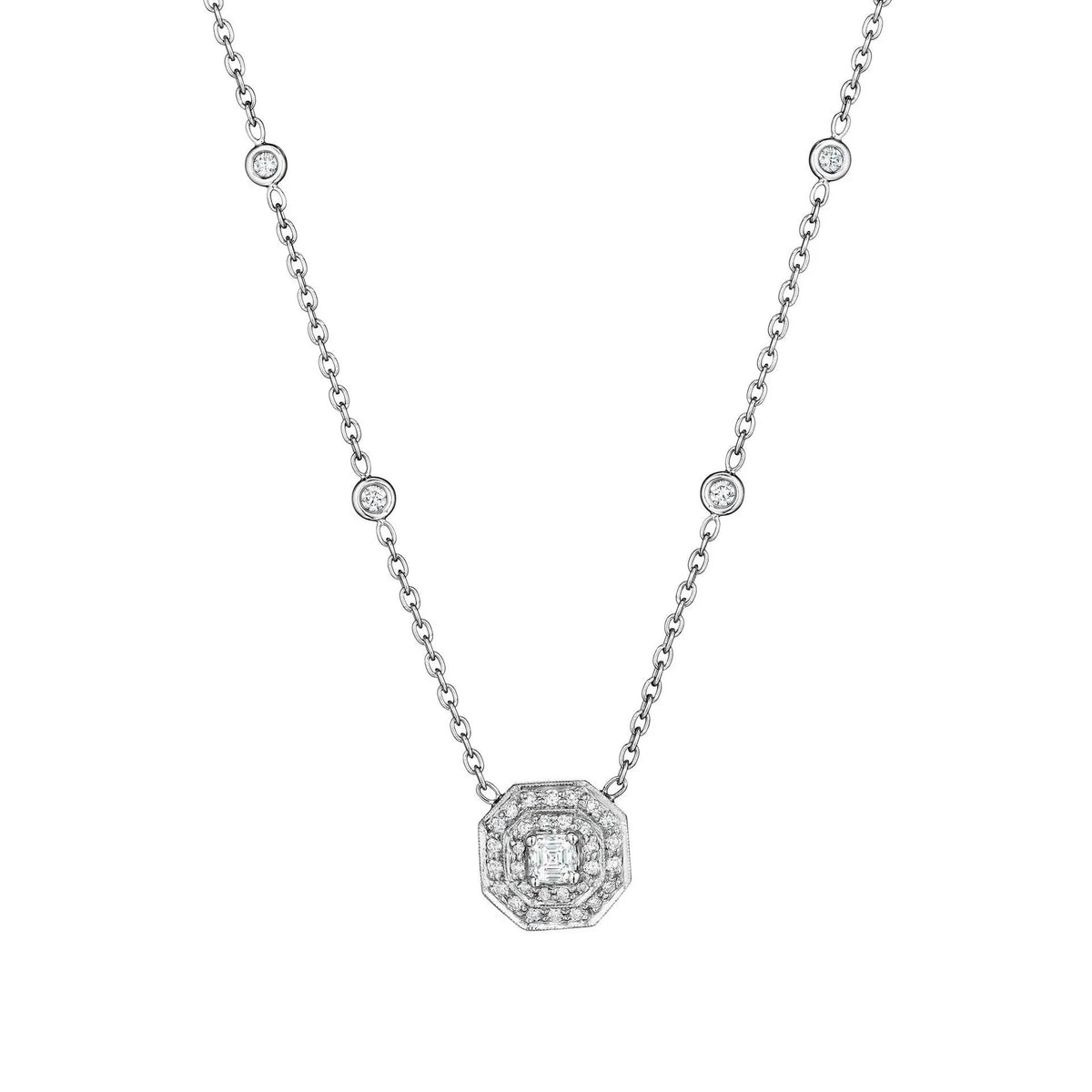 Asscher-Cut Diamond Necklace