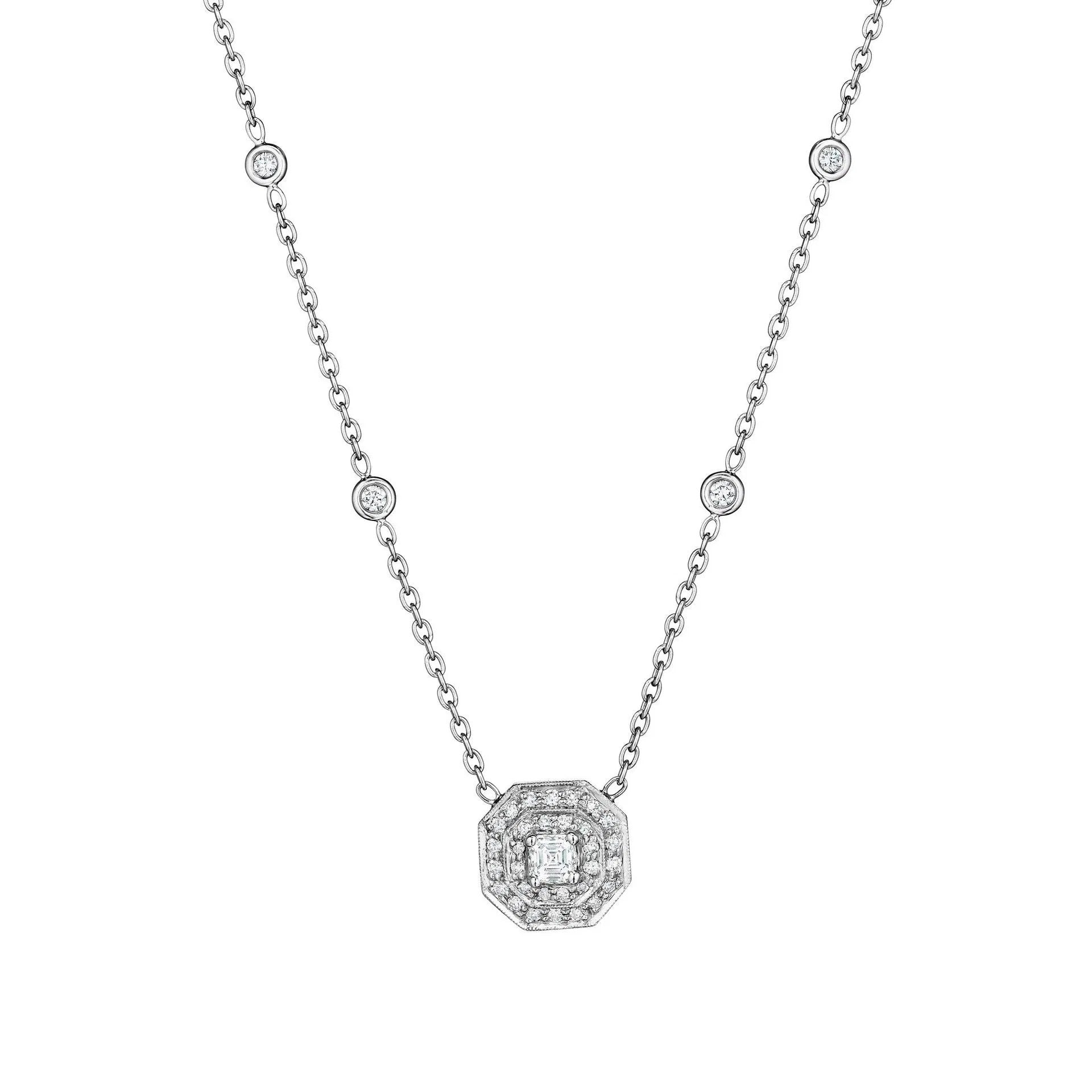 Asscher-Cut Diamond Necklace