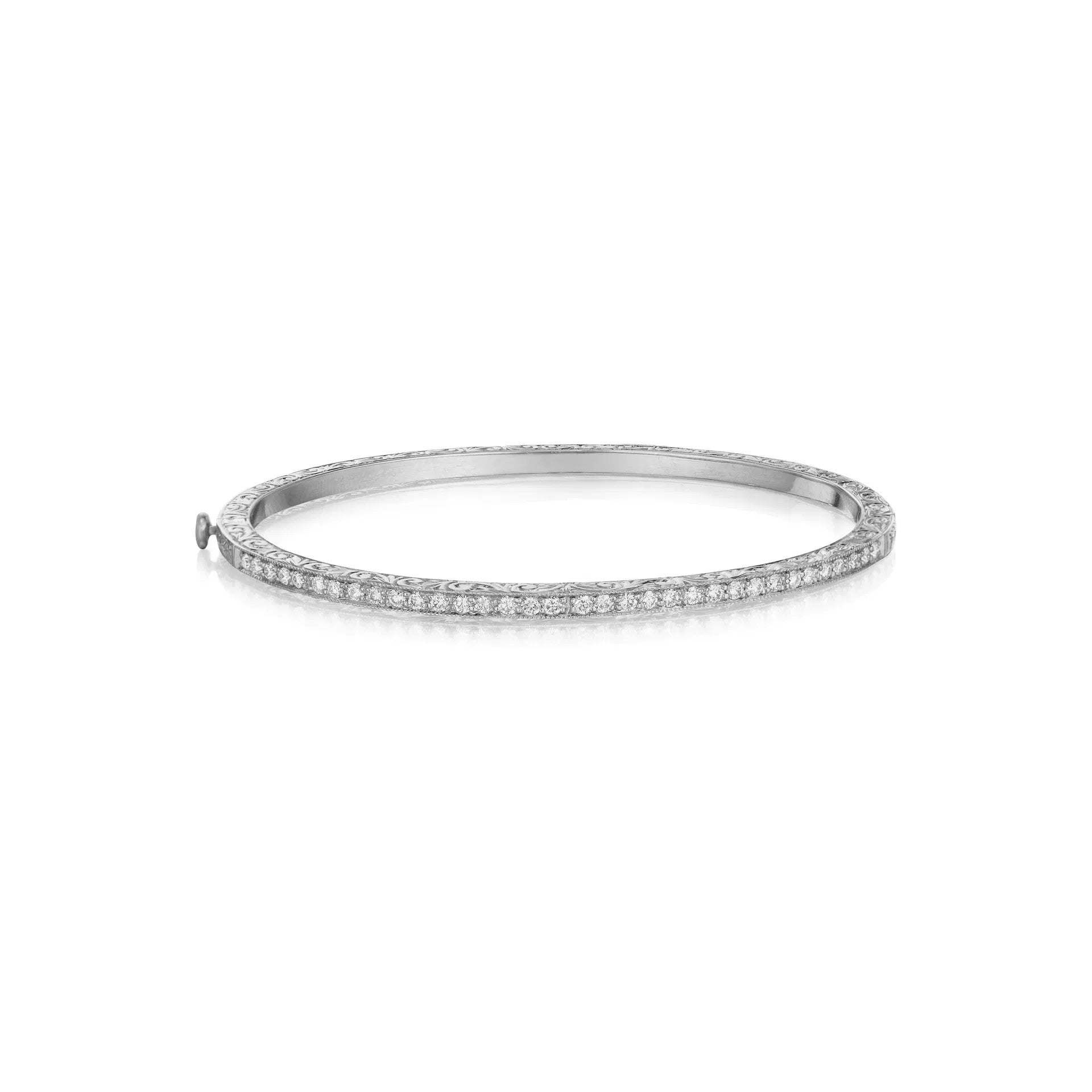 Thin Pavé Diamond Bangle