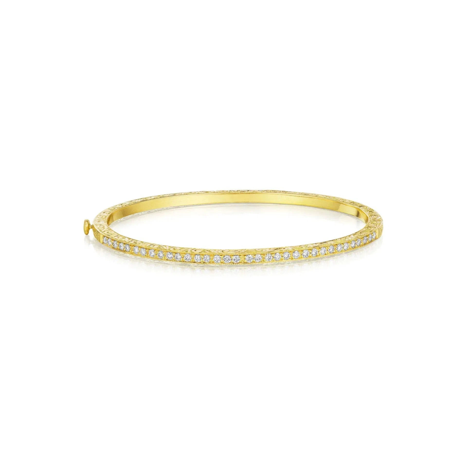 Thin Pavé Diamond Bangle