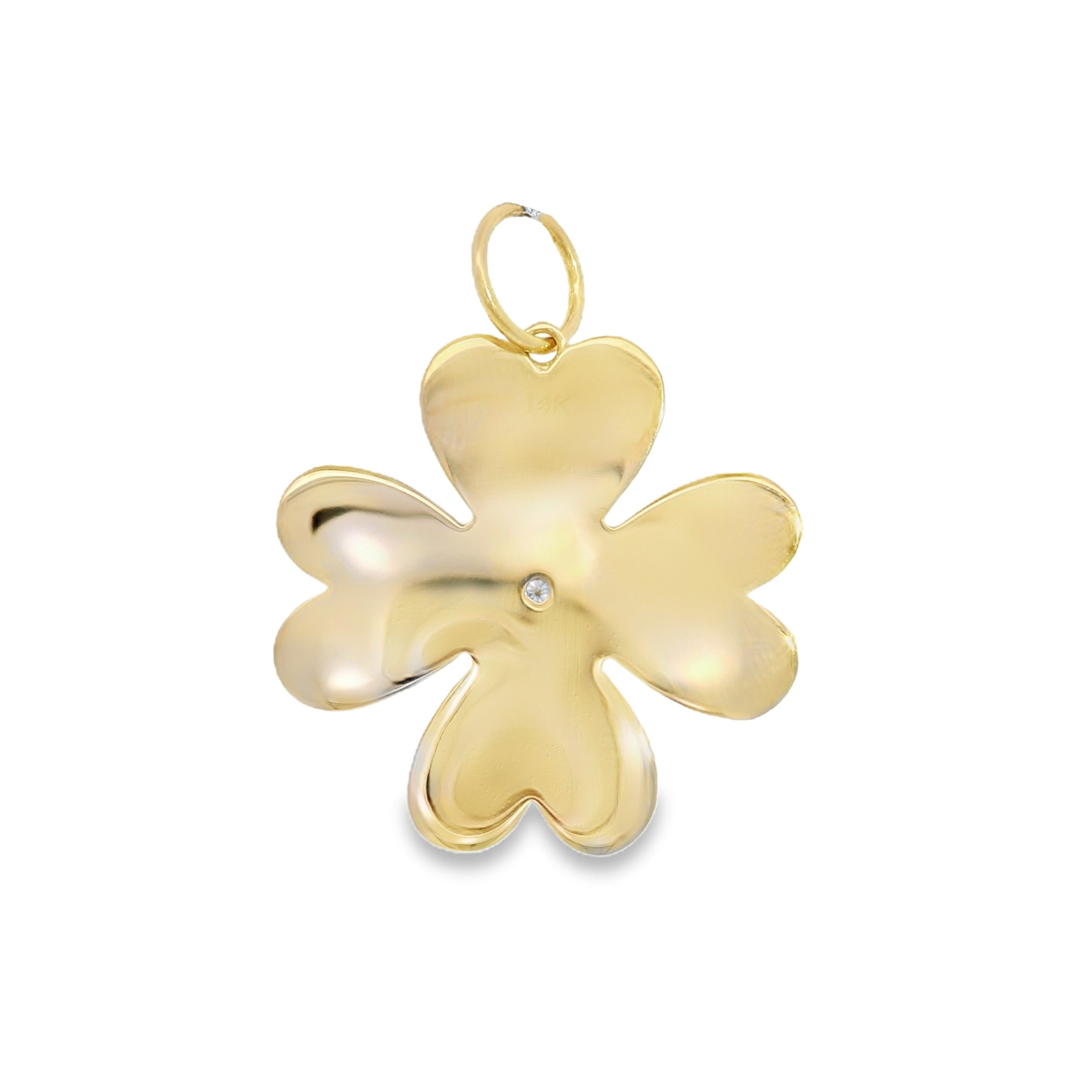 Solitaire Bezel Diamond Clover Pendant