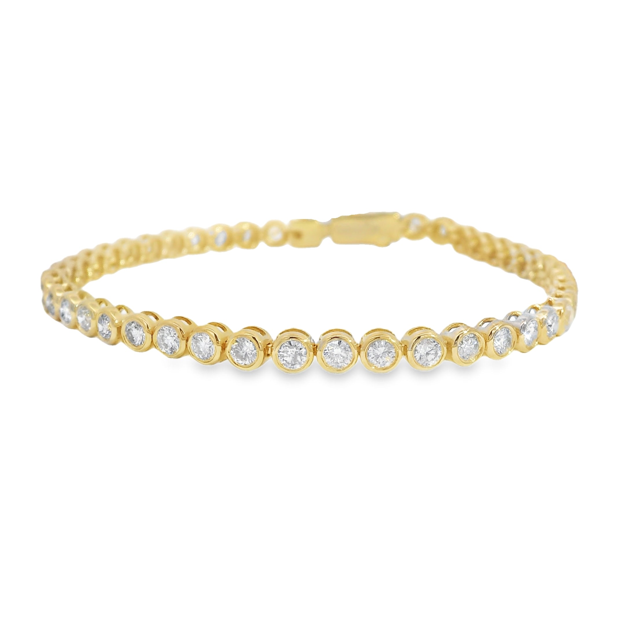 3.53ctw Bezel Round Diamond Tennis Bracelet