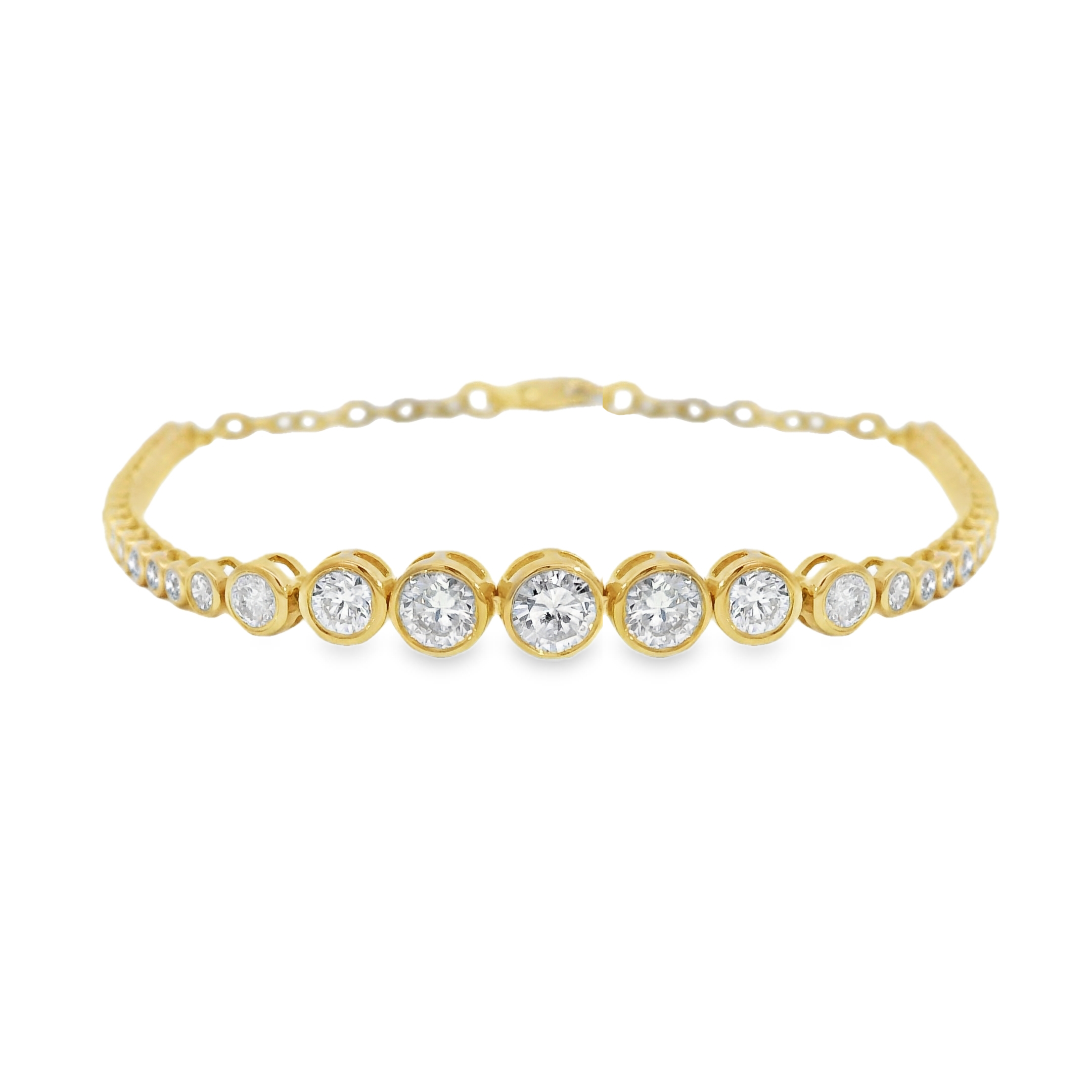 1.75ctw Graduated Bezel Round Diamond Tennis Bracelet