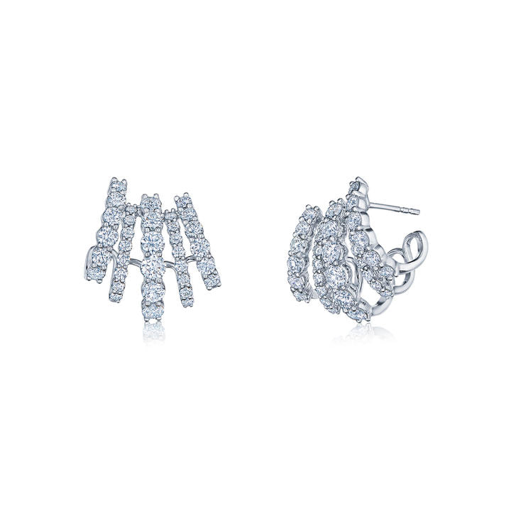 Five-Row Huggie Lyric Earrings
