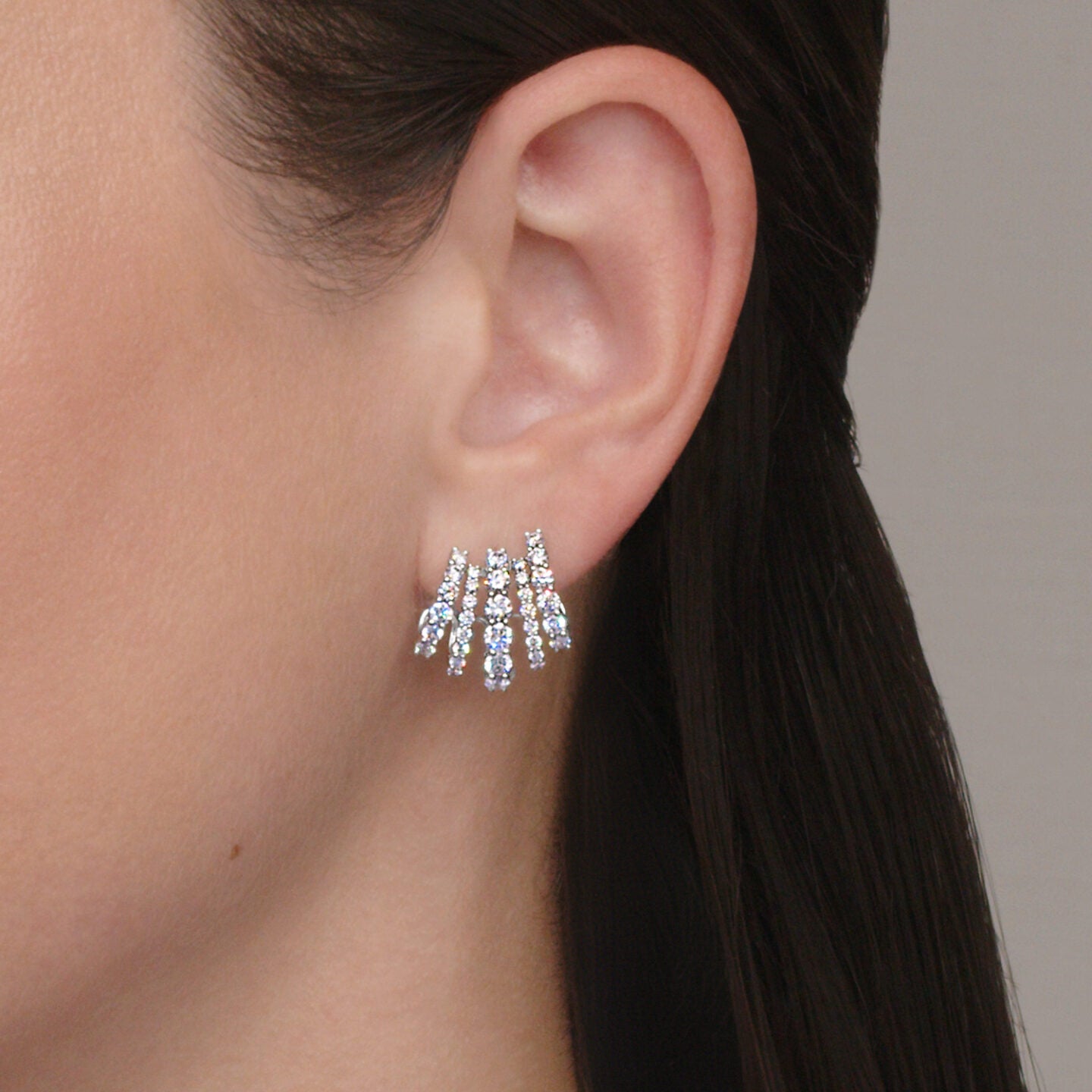 Five-Row Huggie Lyric Earrings