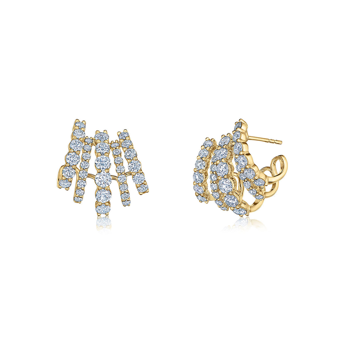 Five-Row Huggie Lyric Earrings