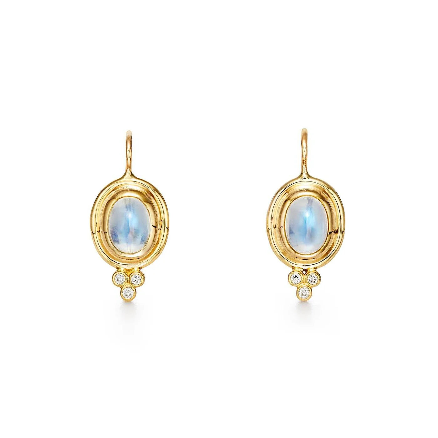 Blue Moonstone Classic Temple Earrings