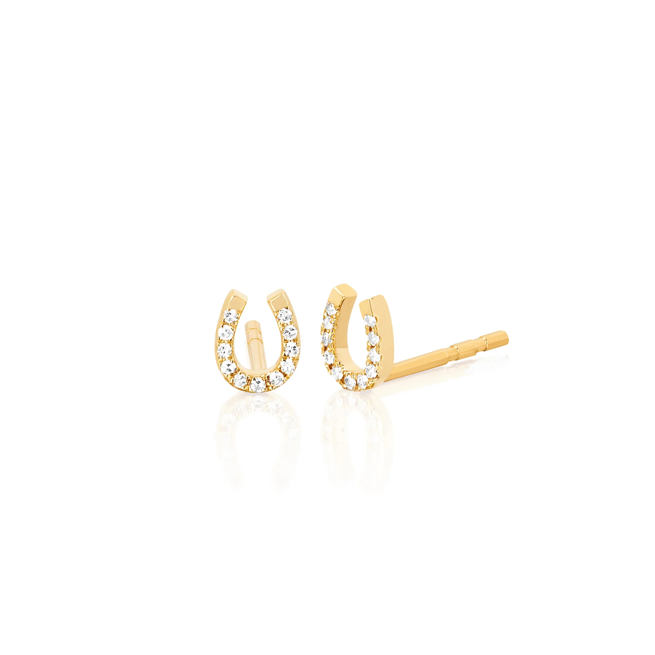 Diamond Mini Horseshoe Stud Earrings