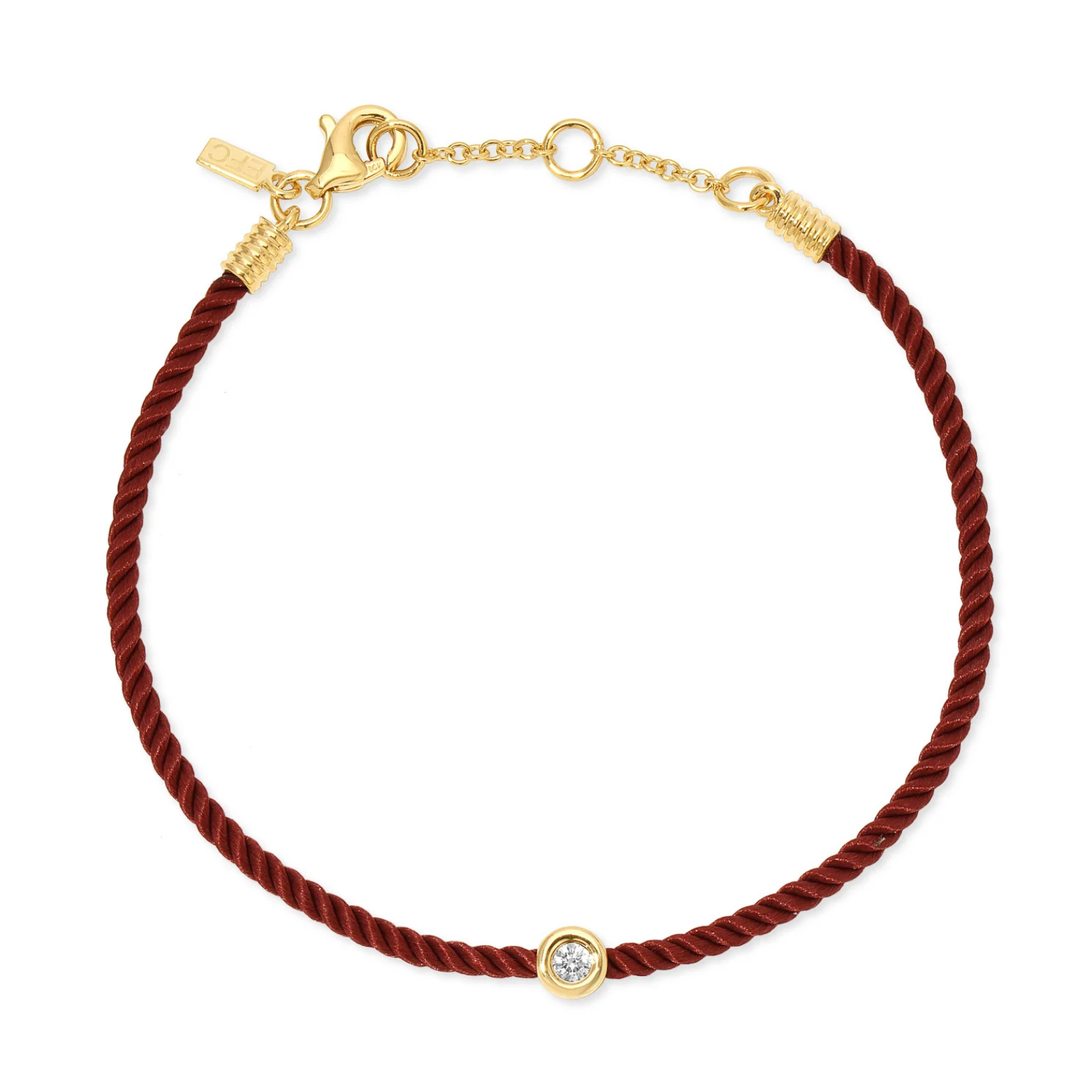 Diamond Pillow Cord Bracelet In Rhubarb