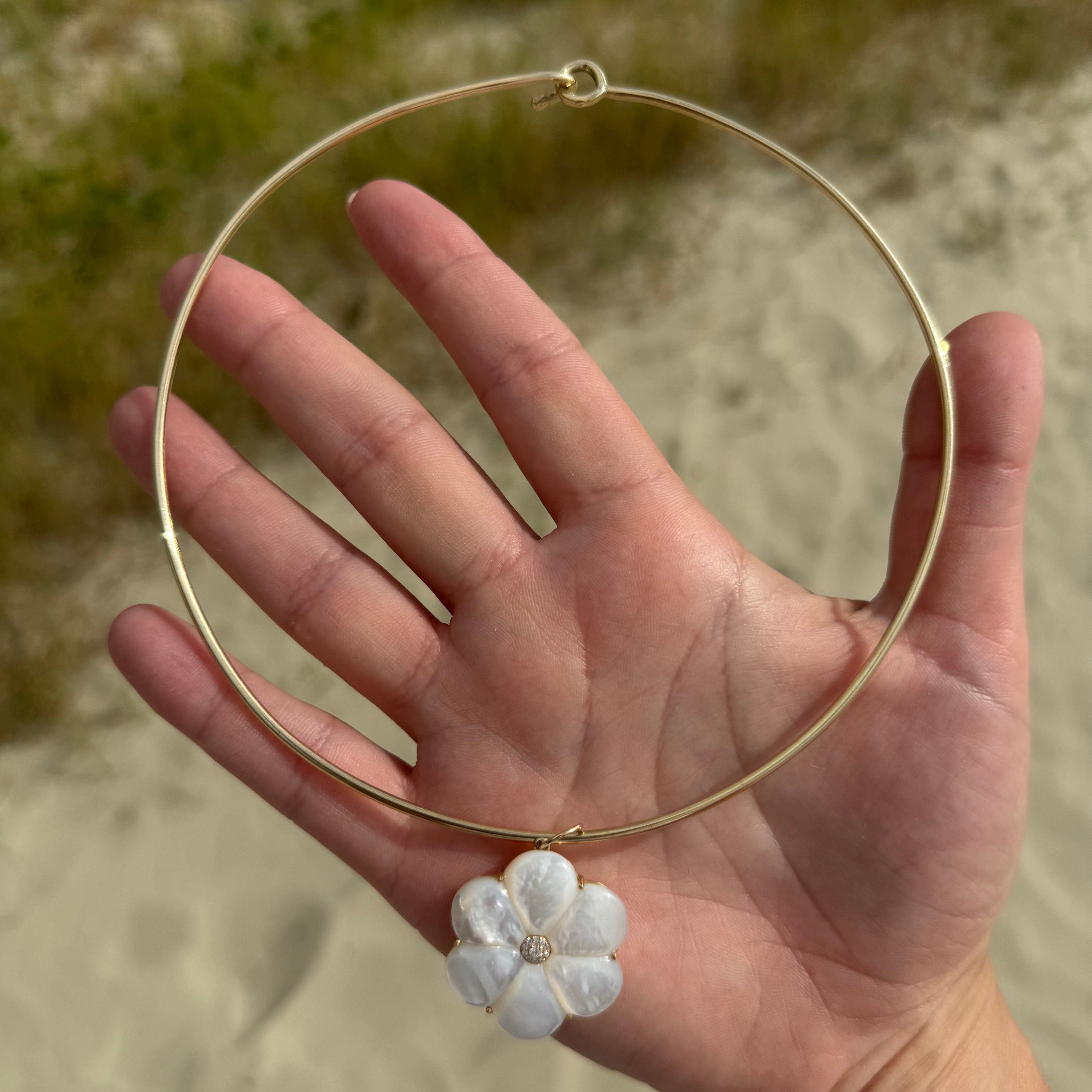 Mother of Pearl Flower Pendant