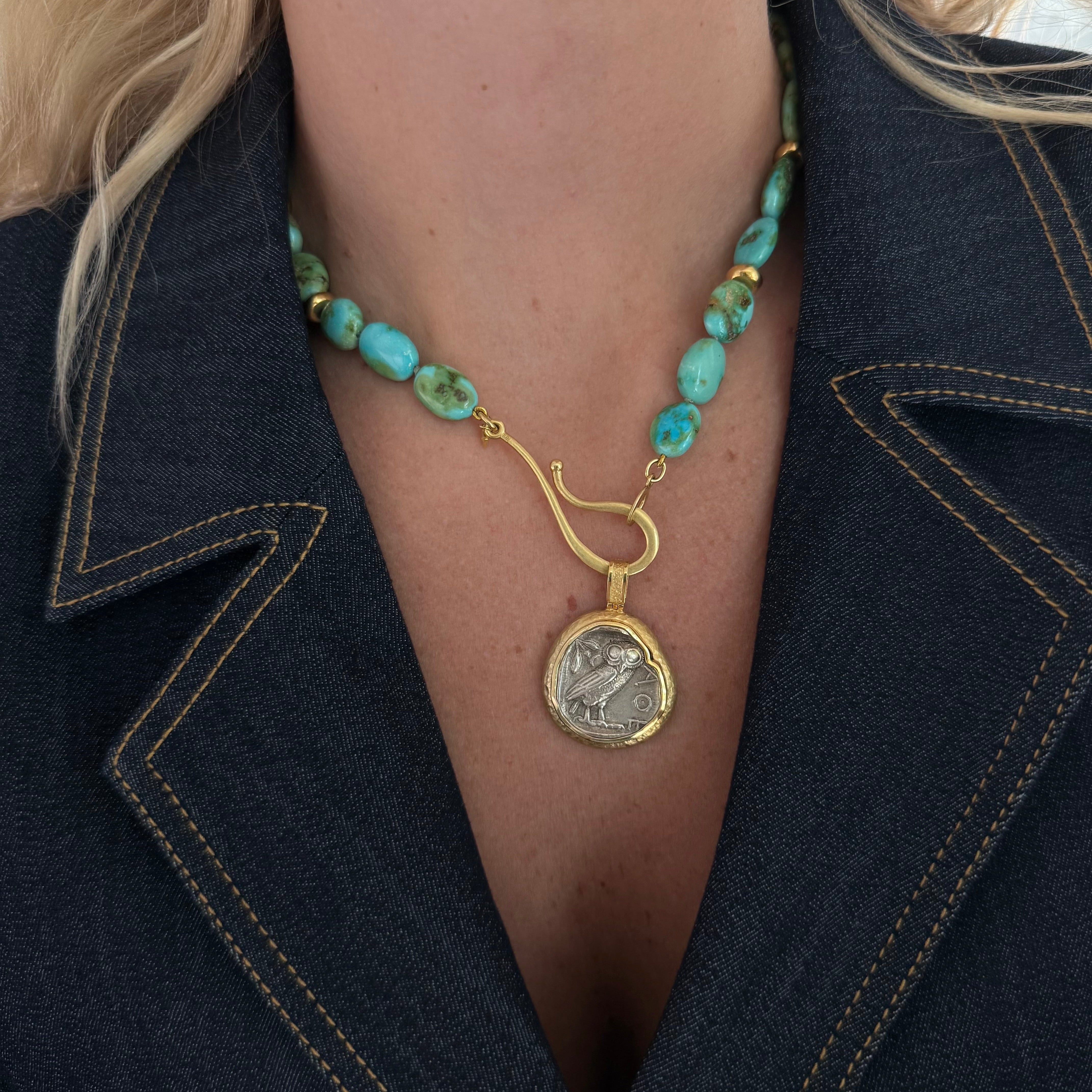 Owl Athena Coin Enhancer Pendant