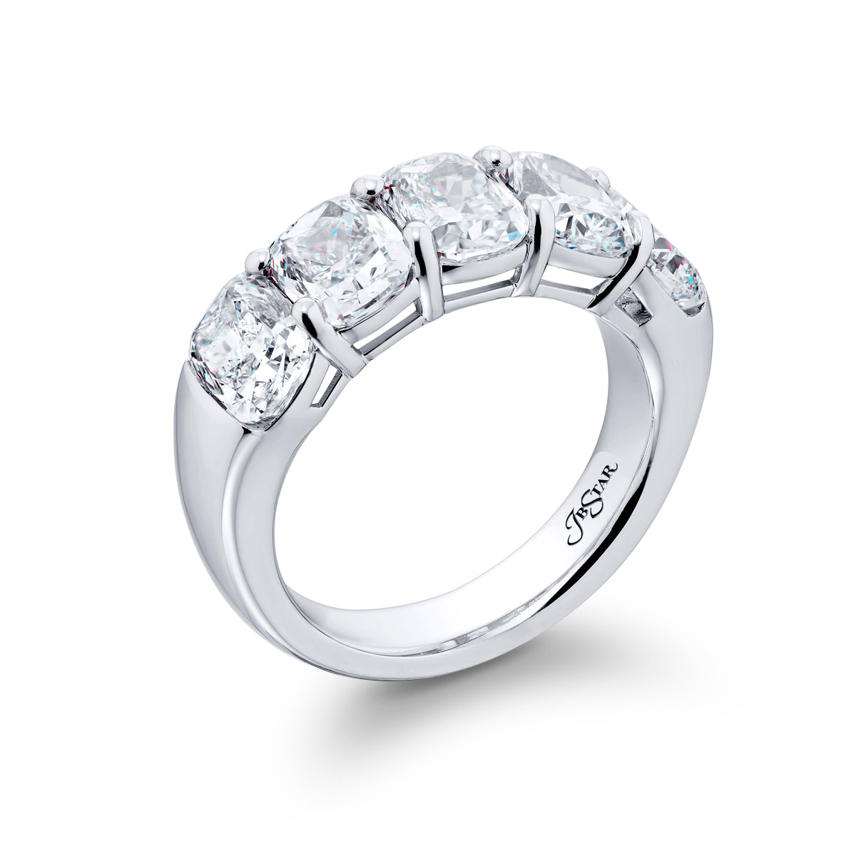 Cushion Diamond Five Stone Band