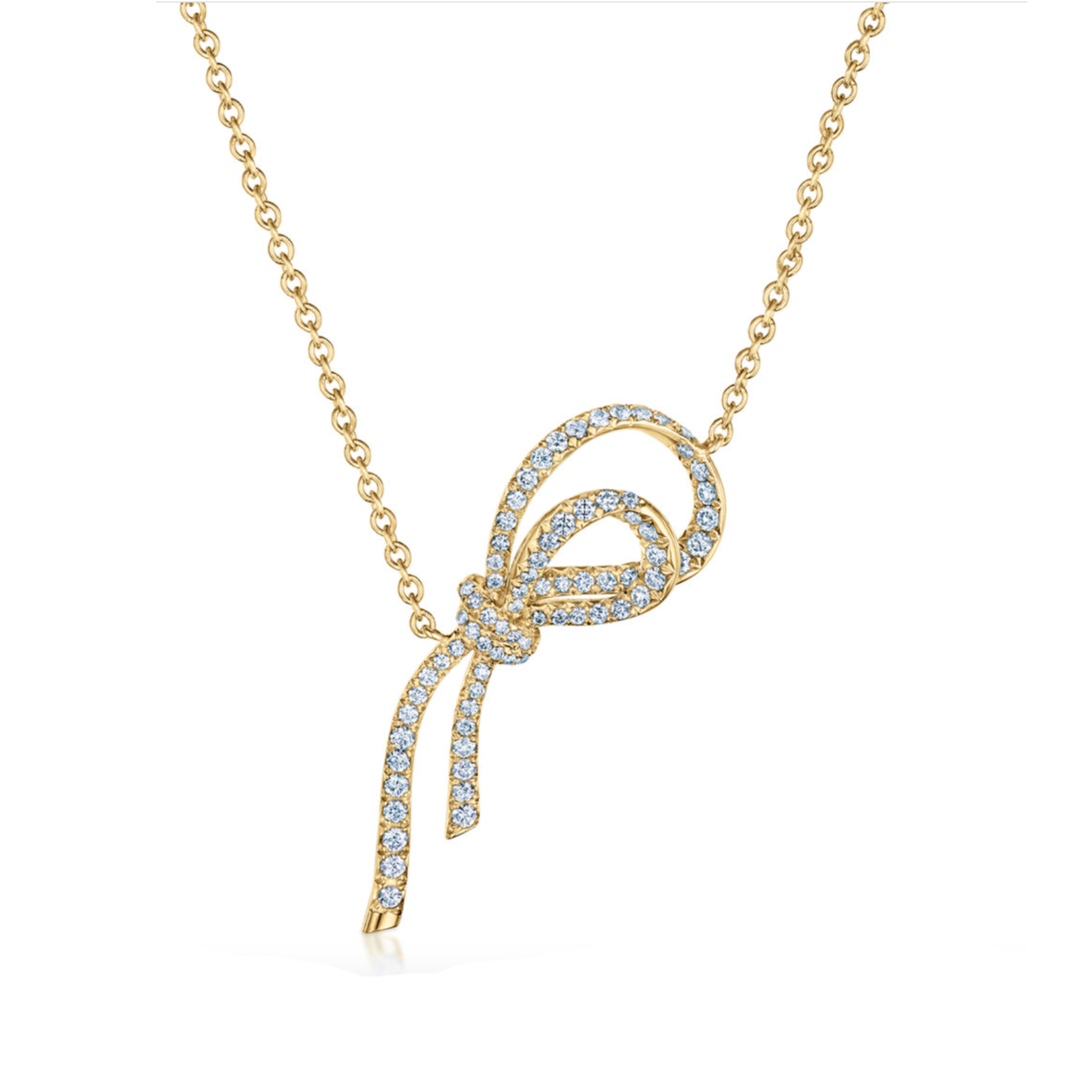 Diamond Ribbon Pendant Necklace
