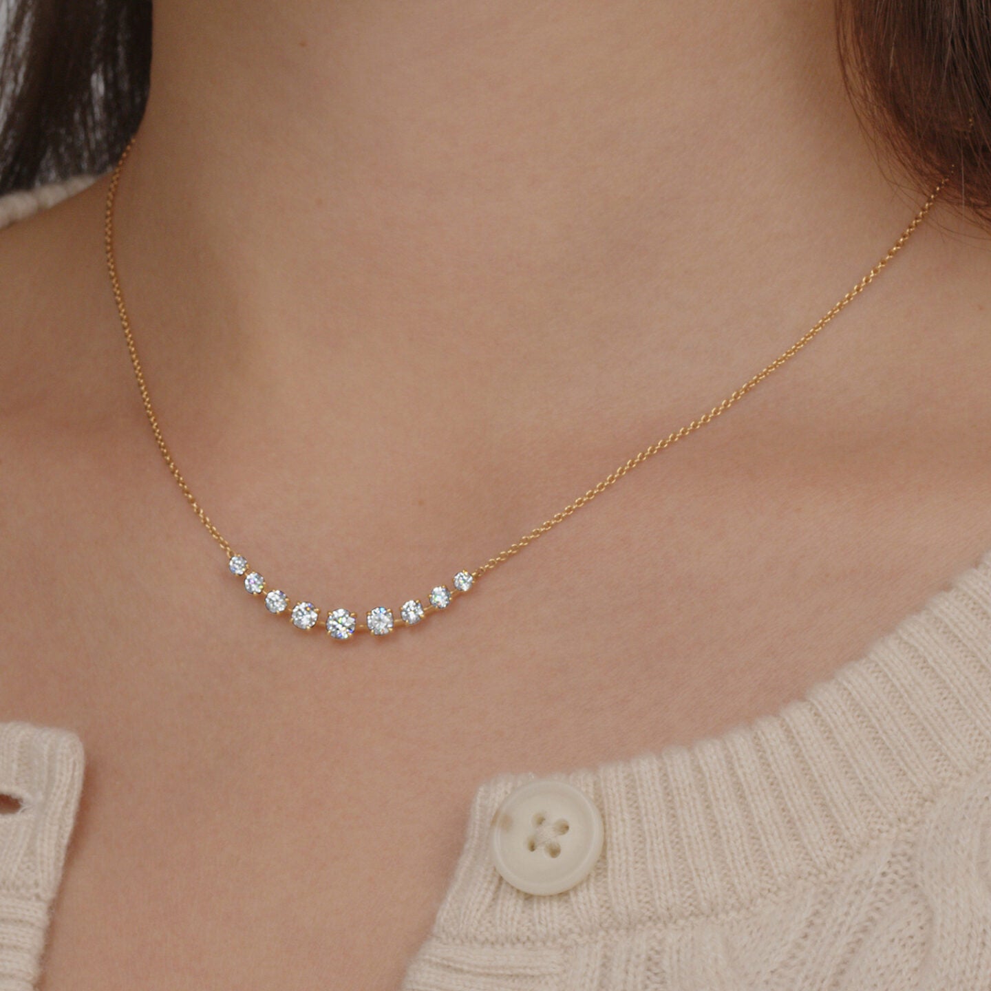 Starry Night Nine-Stone Demi Necklace with Diamonds